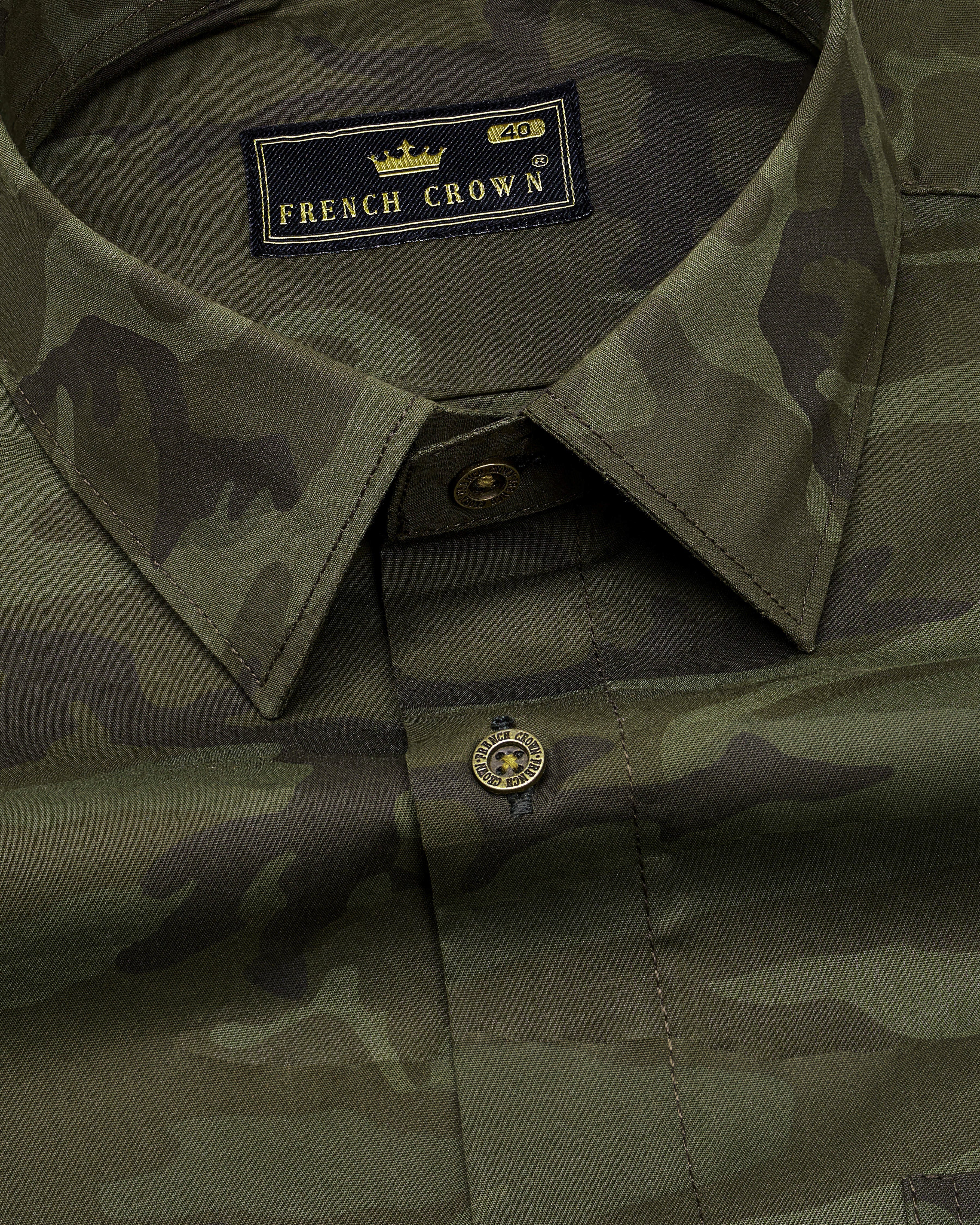 Taupe Green with Finch Green Camouflage Printed Royal Oxford Shirt 8893-MB-38, 8893-MB-H-38,  8893-MB-39,  8893-MB-H-39,  8893-MB-40,  8893-MB-H-40,  8893-MB-42,  8893-MB-H-42,  8893-MB-44,  8893-MB-H-44,  8893-MB-46,  8893-MB-H-46,  8893-MB-48,  8893-MB-H-48,  8893-MB-50,  8893-MB-H-50,  8893-MB-52,  8893-MB-H-52