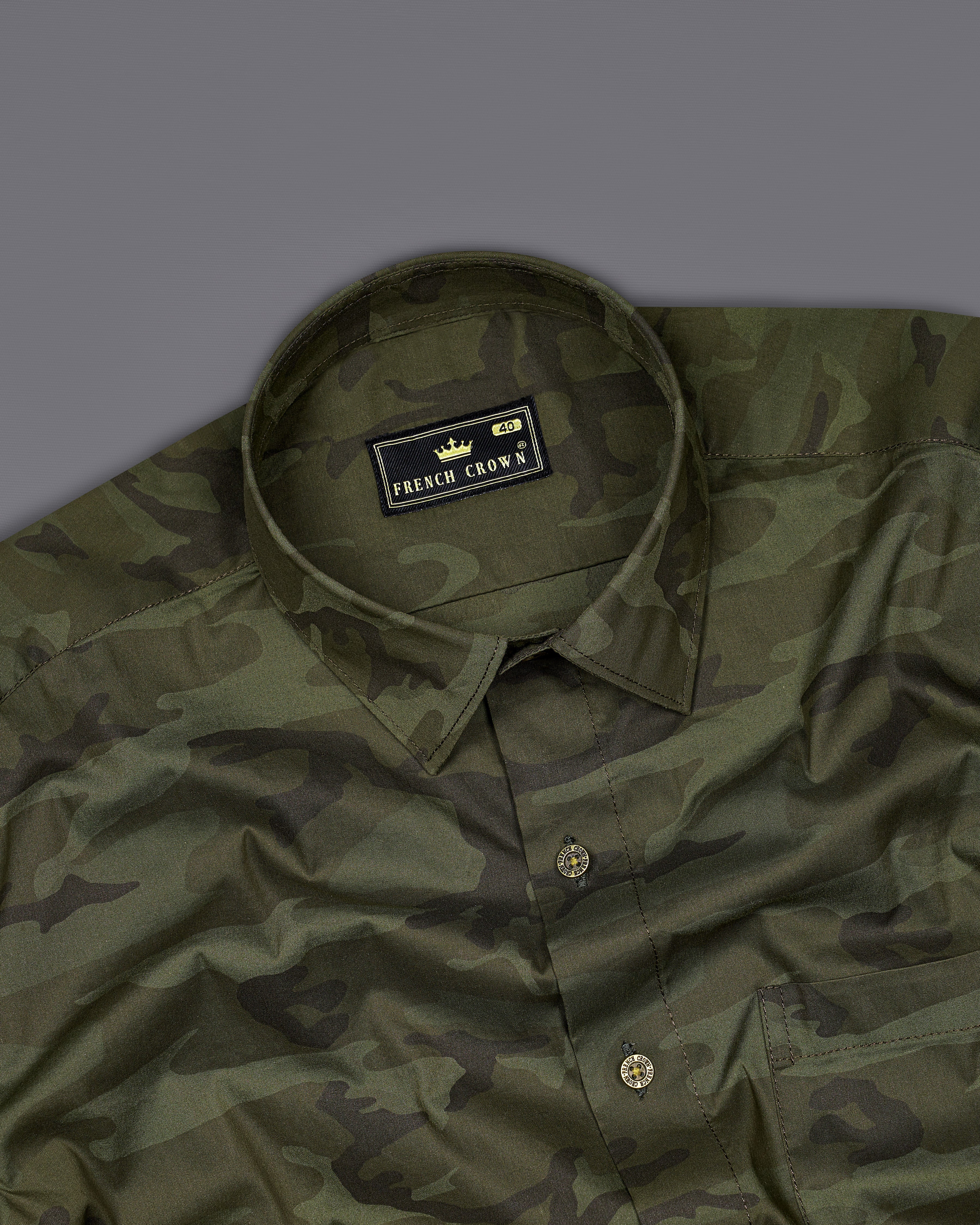 Taupe Green with Finch Green Camouflage Printed Royal Oxford Shirt 8893-MB-38, 8893-MB-H-38,  8893-MB-39,  8893-MB-H-39,  8893-MB-40,  8893-MB-H-40,  8893-MB-42,  8893-MB-H-42,  8893-MB-44,  8893-MB-H-44,  8893-MB-46,  8893-MB-H-46,  8893-MB-48,  8893-MB-H-48,  8893-MB-50,  8893-MB-H-50,  8893-MB-52,  8893-MB-H-52