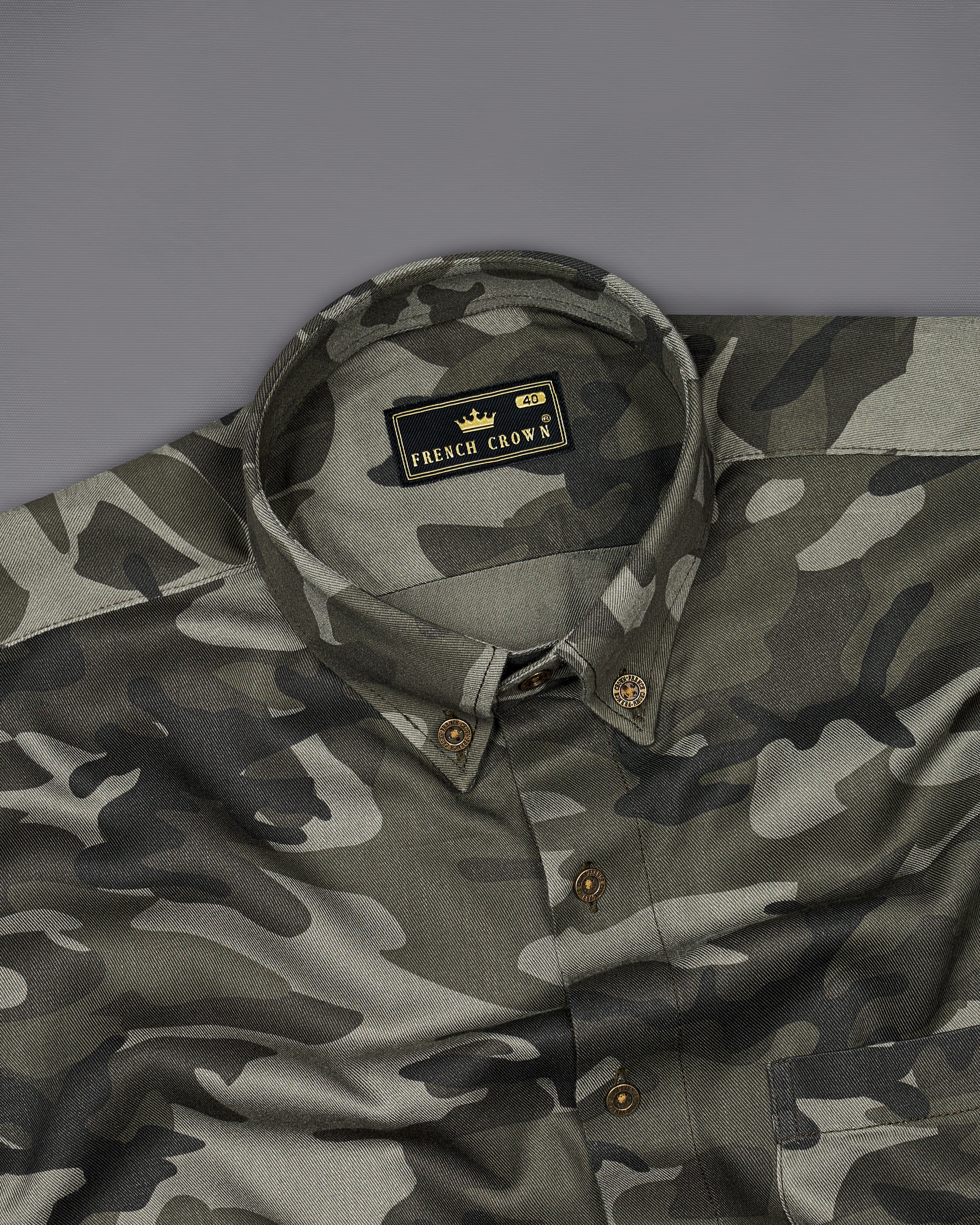 Lunar Green with Concord Gray Camouflage Printed  Premium Tencel Shirt 8895-BD-MB-38, 8895-BD-MB-H-38,  8895-BD-MB-39,  8895-BD-MB-H-39,  8895-BD-MB-40,  8895-BD-MB-H-40,  8895-BD-MB-42,  8895-BD-MB-H-42,  8895-BD-MB-44,  8895-BD-MB-H-44,  8895-BD-MB-46,  8895-BD-MB-H-46,  8895-BD-MB-48,  8895-BD-MB-H-48,  8895-BD-MB-50,  8895-BD-MB-H-50,  8895-BD-MB-52,  8895-BD-MB-H-52