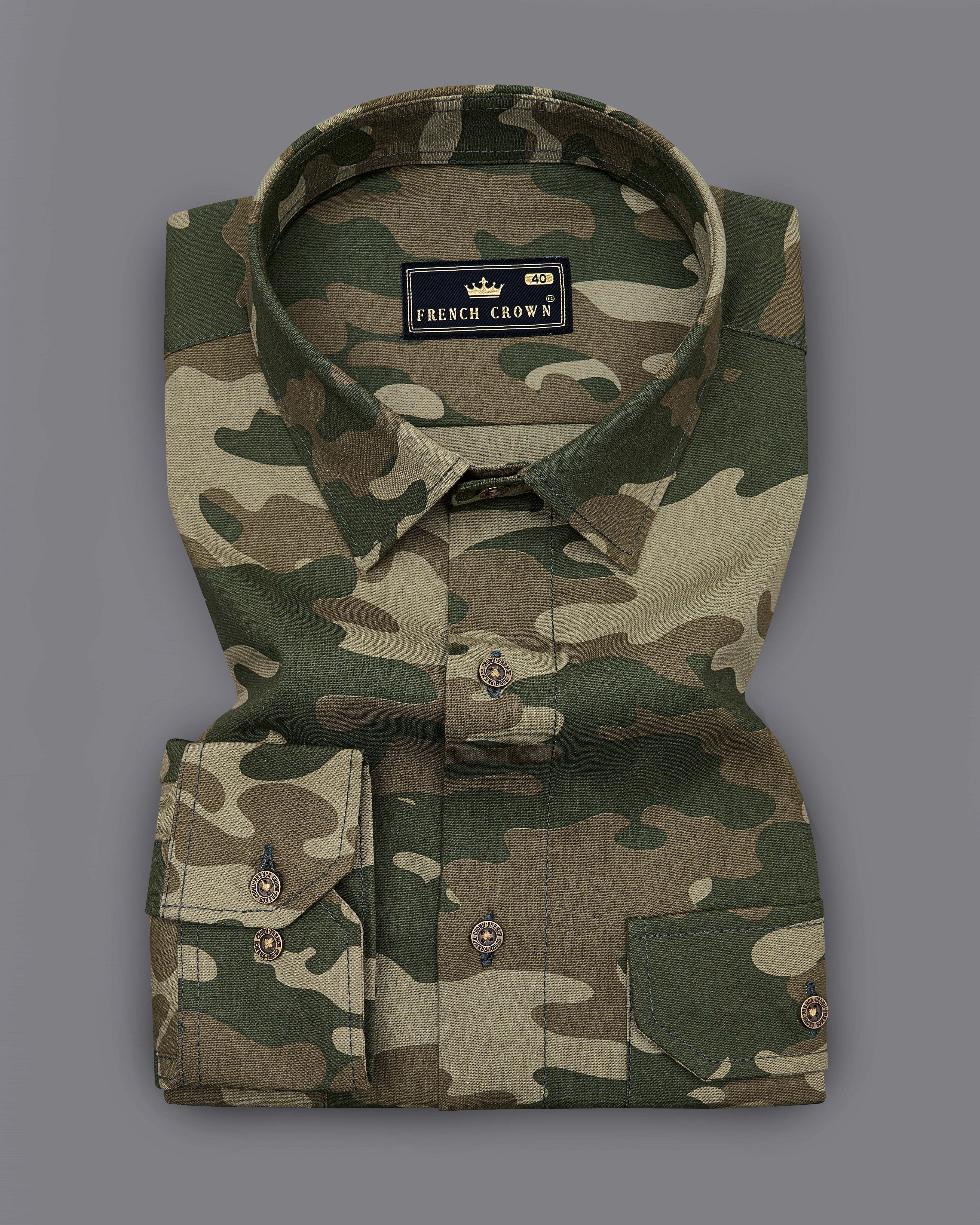 Wenge Brown with Charcoal Green Camouflage Printed Royal Oxford Designer Shirt 8899-MB-FP-38, 8899-MB-FP-H-38, 8899-MB-FP-39, 8899-MB-FP-H-39, 8899-MB-FP-40, 8899-MB-FP-H-40, 8899-MB-FP-42, 8899-MB-FP-H-42, 8899-MB-FP-44, 8899-MB-FP-H-44, 8899-MB-FP-46, 8899-MB-FP-H-46, 8899-MB-FP-48, 8899-MB-FP-H-48, 8899-MB-FP-50, 8899-MB-FP-H-50, 8899-MB-FP-52, 8899-MB-FP-H-52