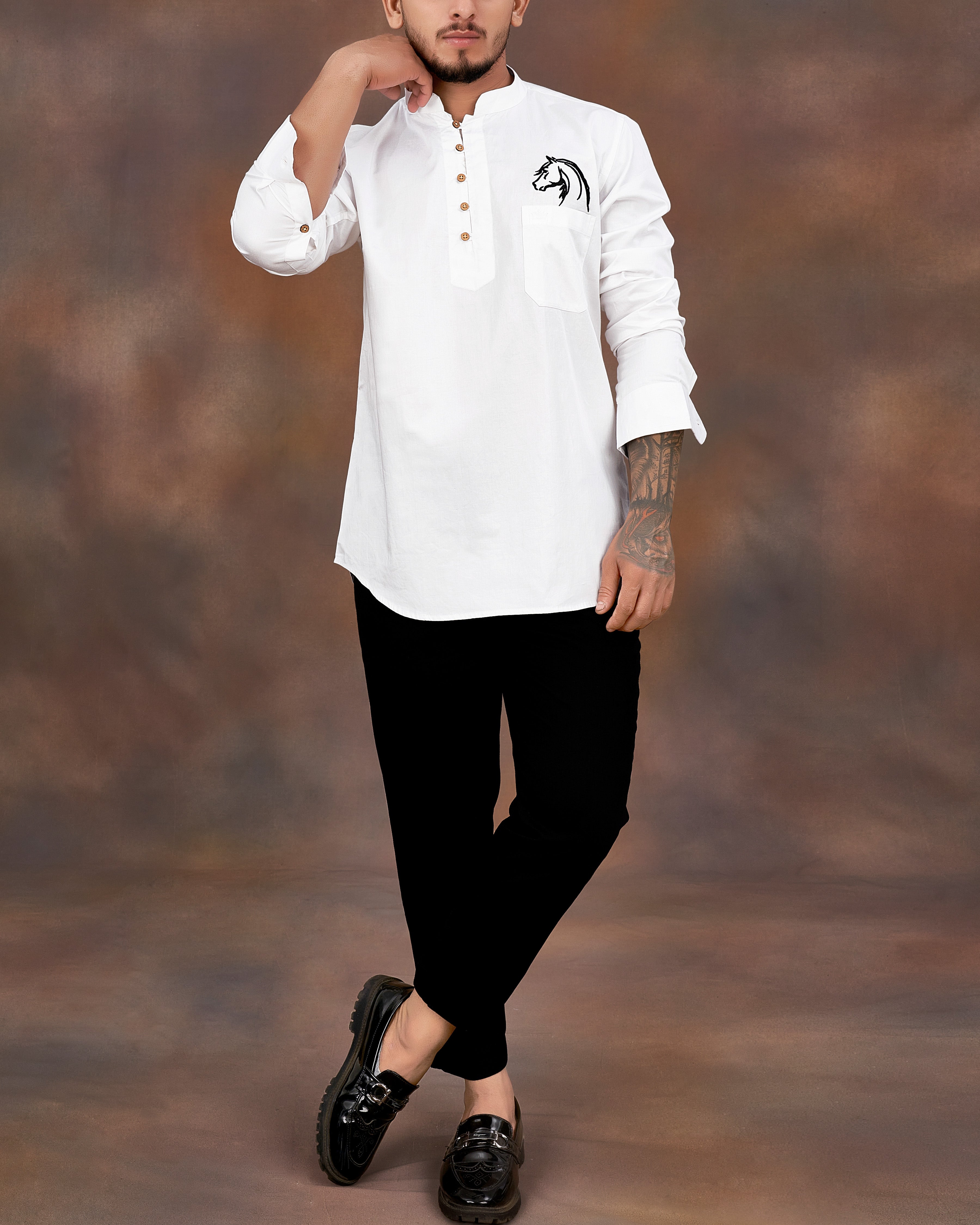Bright White Horse Embroidered Super Soft Premium Cotton Kurta Shirt 2670-KS-E026-38, 2670-KS-E026-H-38, 2670-KS-E026-39, 2670-KS-E026-H-39, 2670-KS-E026-40, 2670-KS-E026-H-40, 2670-KS-E026-42, 2670-KS-E026-H-42, 2670-KS-E026-44, 2670-KS-E026-H-44, 2670-KS-E026-46, 2670-KS-E026-H-46, 2670-KS-E026-48, 2670-KS-E026-H-48, 2670-KS-E026-50, 2670-KS-E026-H-50, 2670-KS-E026-52, 2670-KS-E026-H-52