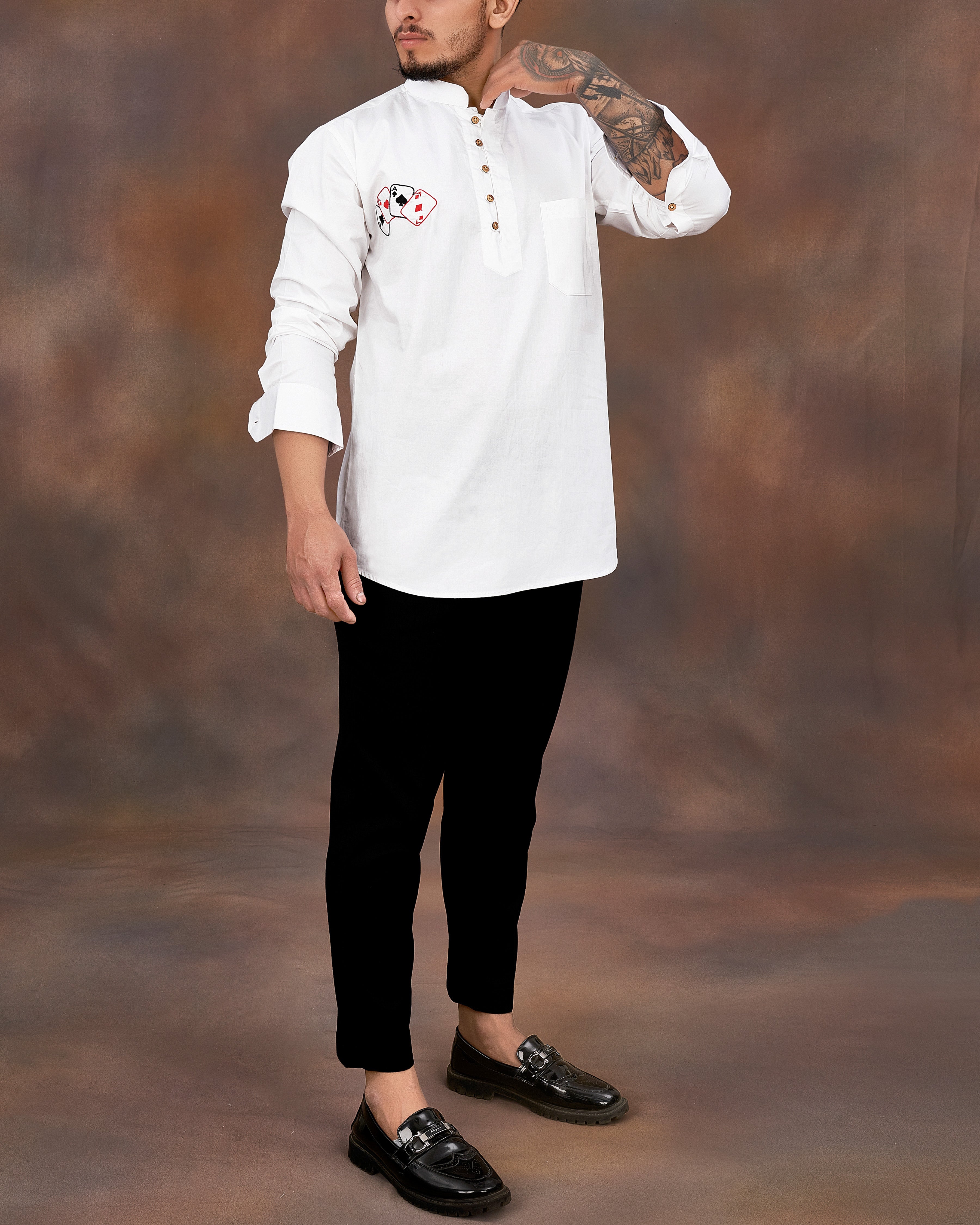 Bright White with Multicolour Card Embroidered Super Soft Premium Cotton Kurta Shirt 2670-KS-E027-38, 2670-KS-E027-H-38, 2670-KS-E027-39, 2670-KS-E027-H-39, 2670-KS-E027-40, 2670-KS-E027-H-40, 2670-KS-E027-42, 2670-KS-E027-H-42, 2670-KS-E027-44, 2670-KS-E027-H-44, 2670-KS-E027-46, 2670-KS-E027-H-46, 2670-KS-E027-48, 2670-KS-E027-H-48, 2670-KS-E027-50, 2670-KS-E027-H-50, 2670-KS-E027-52, 2670-KS-E027-H-52