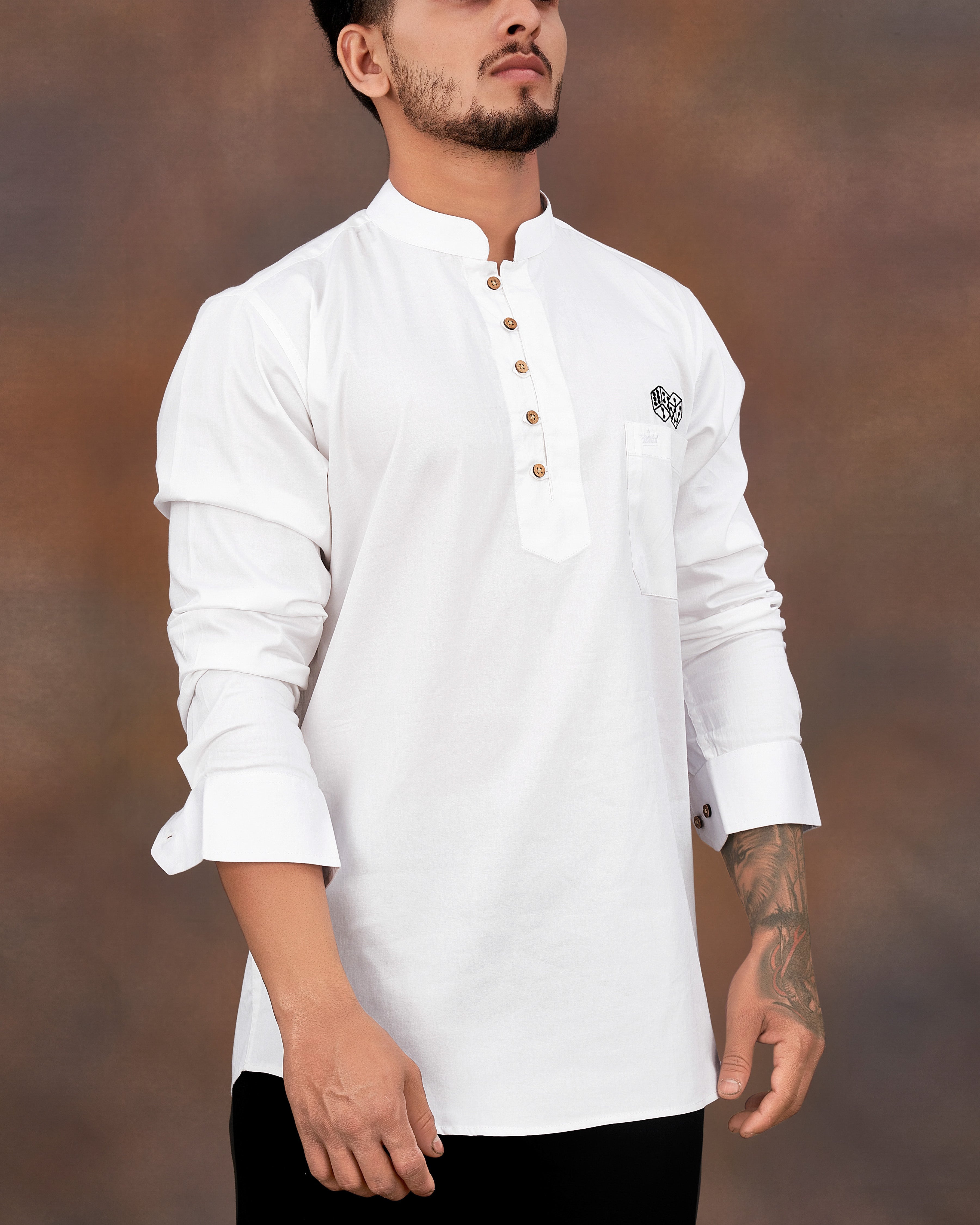 Bright White Dice Embroidered Super Soft Premium Cotton Kurta Shirt 2670-KS-E030-38, 2670-KS-E030-H-38, 2670-KS-E030-39, 2670-KS-E030-H-39, 2670-KS-E030-40, 2670-KS-E030-H-40, 2670-KS-E030-42, 2670-KS-E030-H-42, 2670-KS-E030-44, 2670-KS-E030-H-44, 2670-KS-E030-46, 2670-KS-E030-H-46, 2670-KS-E030-48, 2670-KS-E030-H-48, 2670-KS-E030-50, 2670-KS-E030-H-50, 2670-KS-E030-52, 2670-KS-E030-H-52