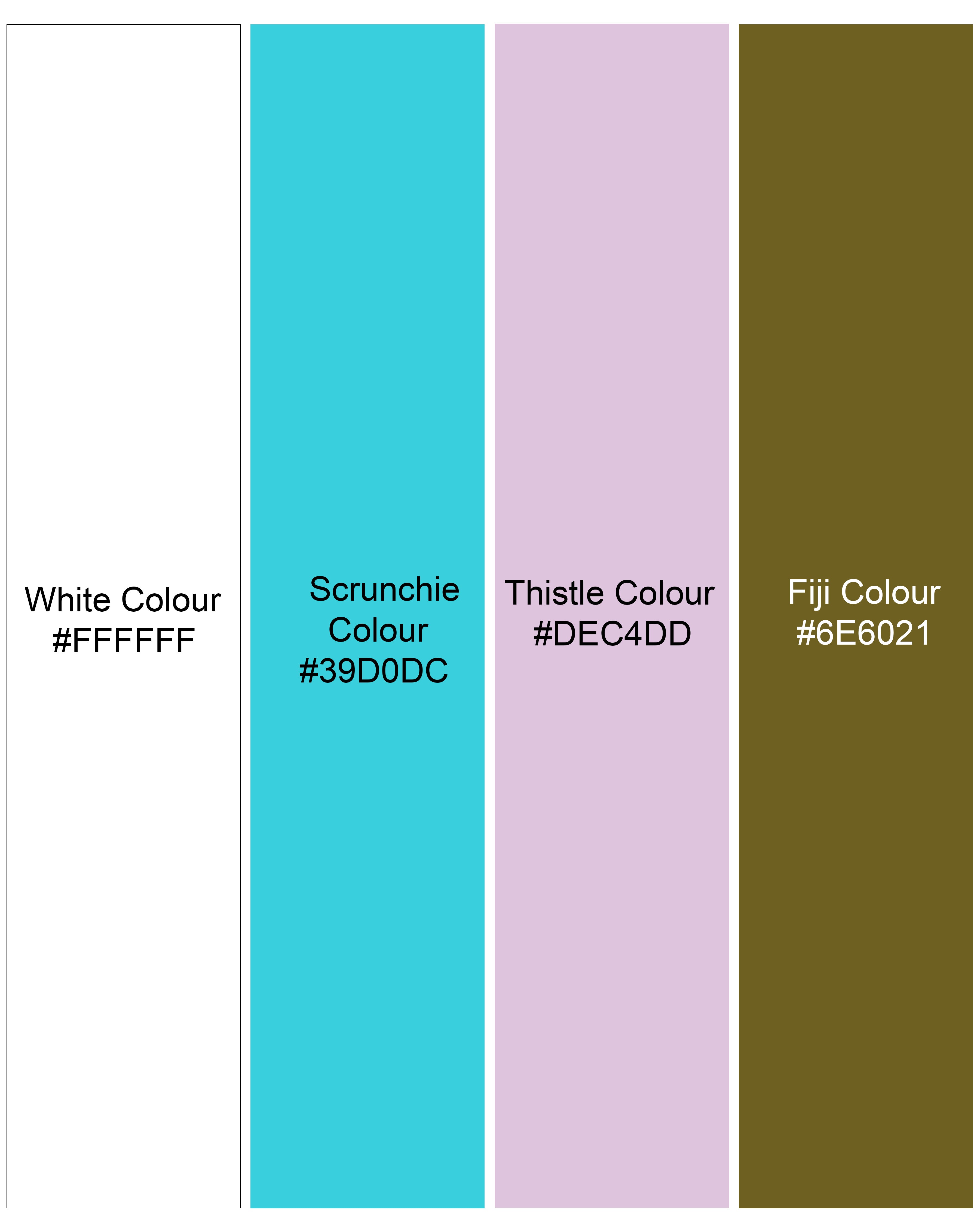 Bright White Floral Printed Premium Cotton Shirt