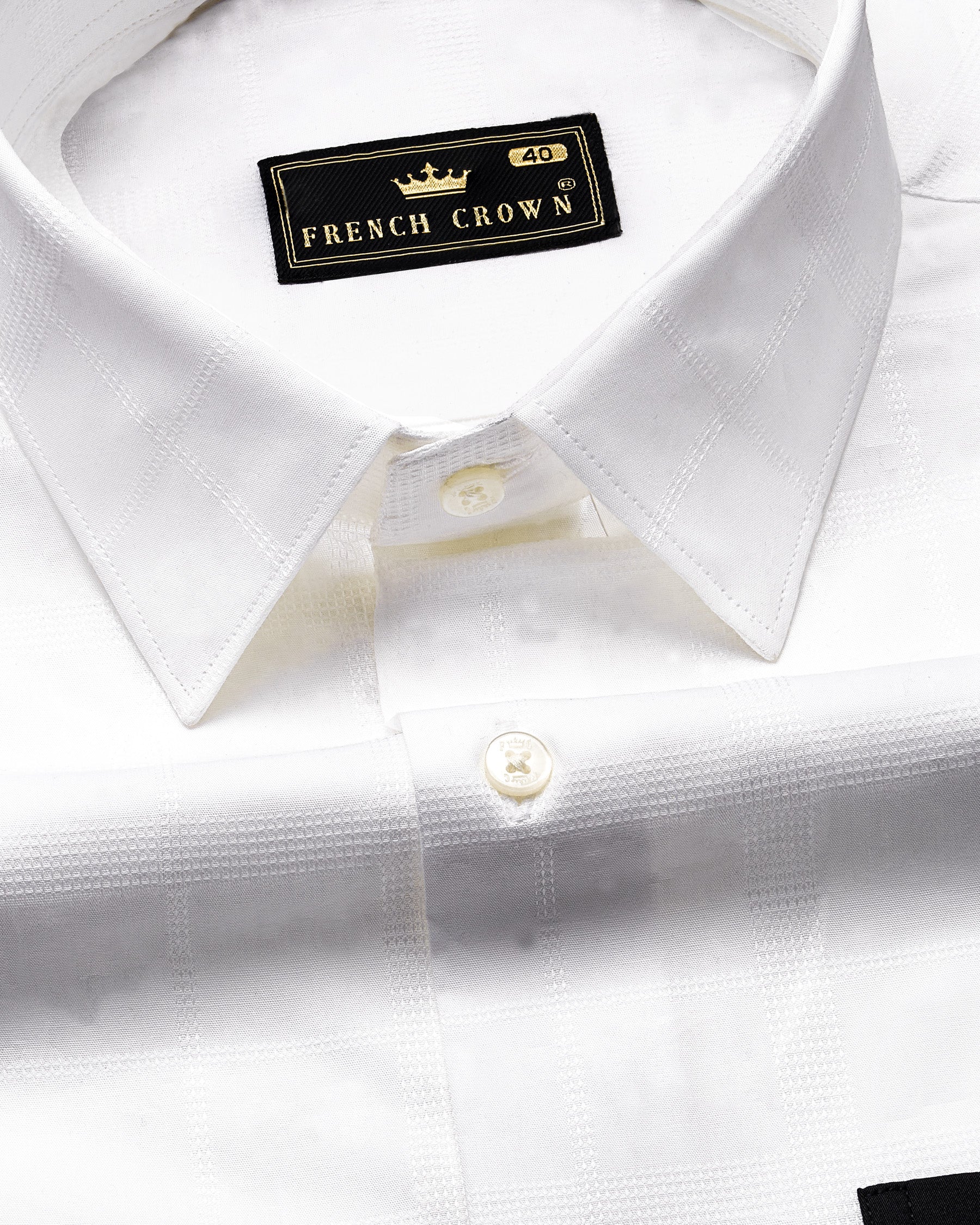 Bright White with Black Patch Pockets Dobby Textured Premium Giza Cotton Designer Shirt 8986-P196-38, 8986-P196-H-38, 8986-P196-39, 8986-P196-H-39, 8986-P196-40, 8986-P196-H-40, 8986-P196-42, 8986-P196-H-42, 8986-P196-44, 8986-P196-H-44, 8986-P196-46, 8986-P196-H-46, 8986-P196-48, 8986-P196-H-48, 8986-P196-50, 8986-P196-H-50, 8986-P196-52, 8986-P196-H-52