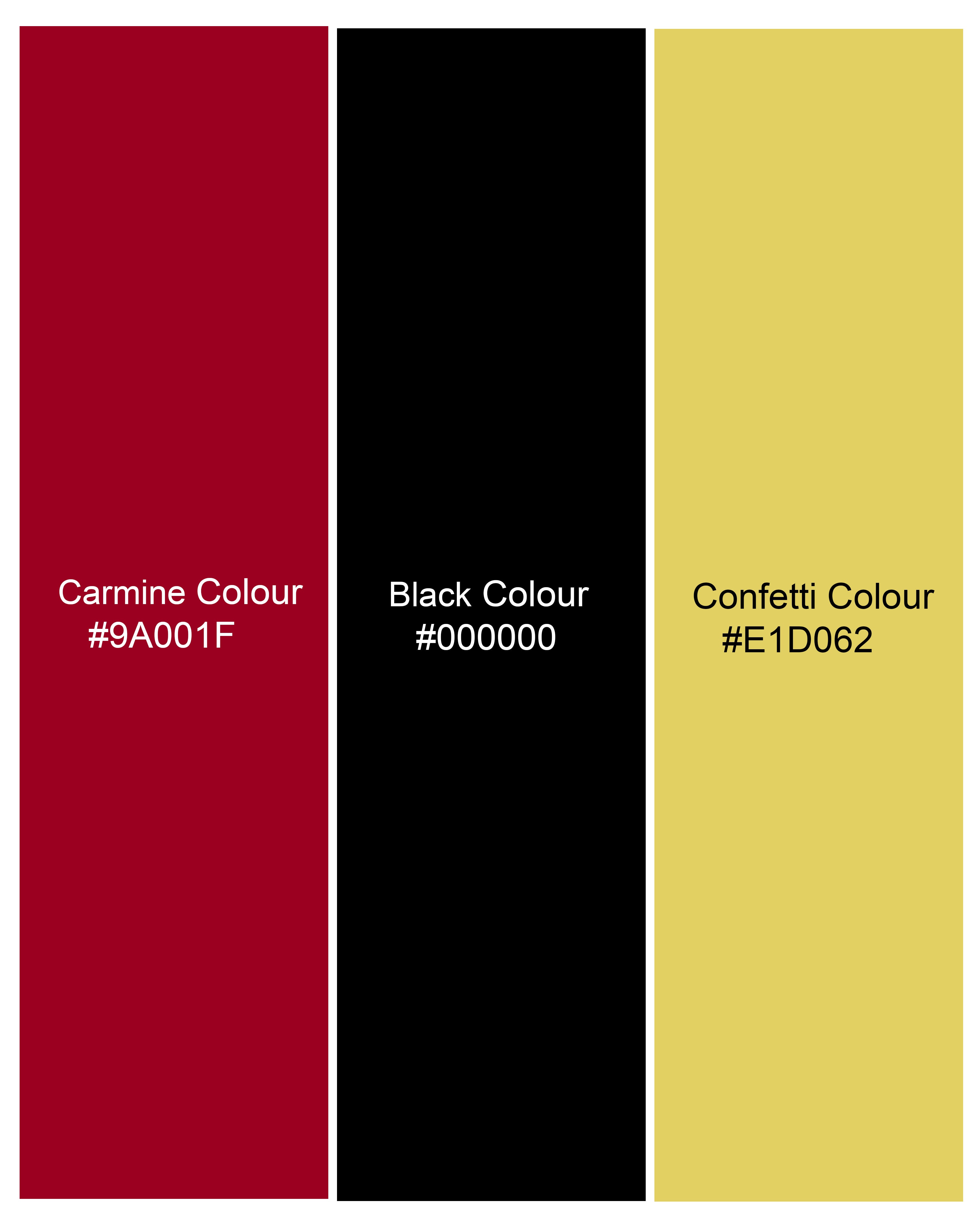 Carmine Red with Black Checked Twill Premium Cotton Shirt