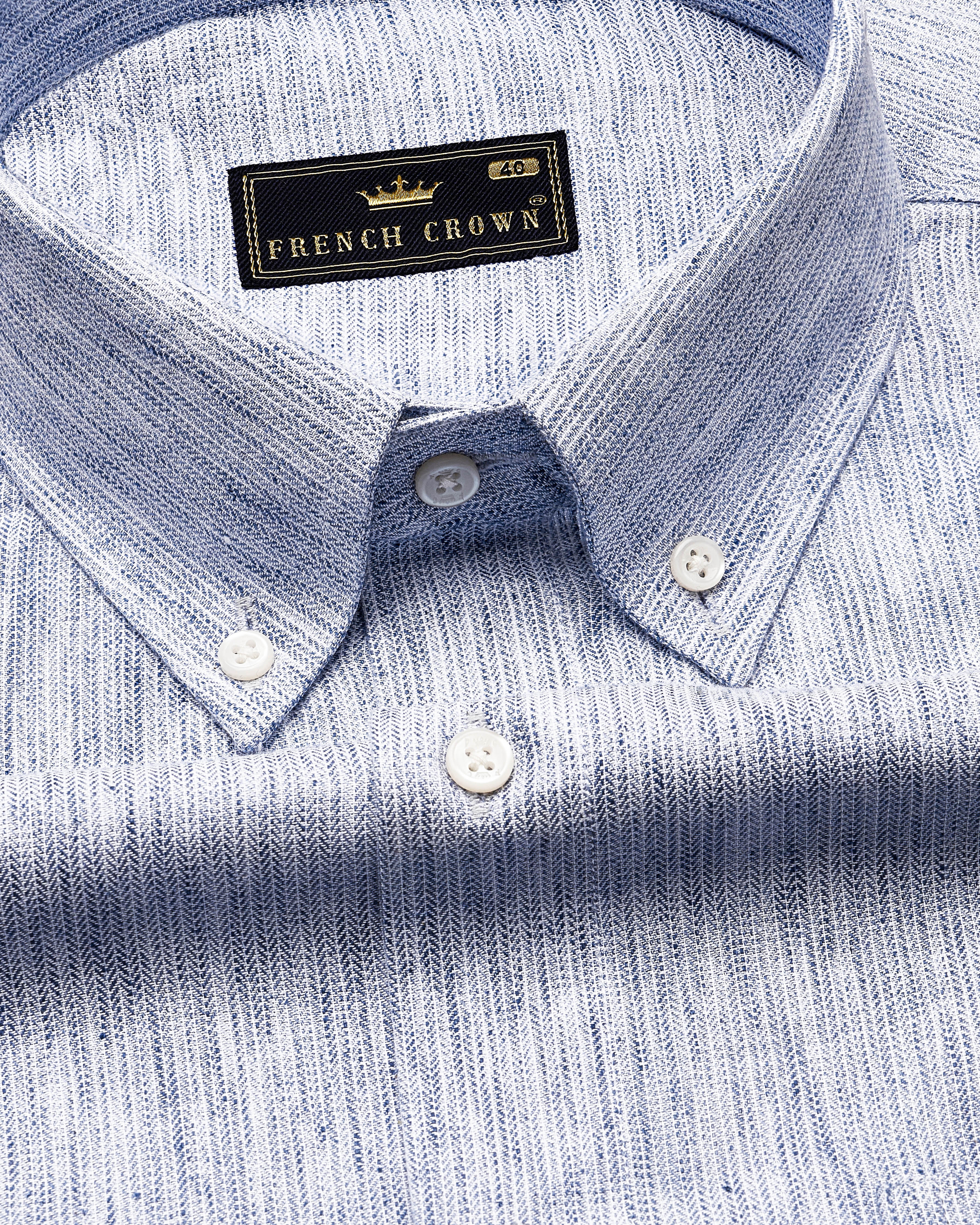 Casper Gray Herringbone Premium Cotton Shirt