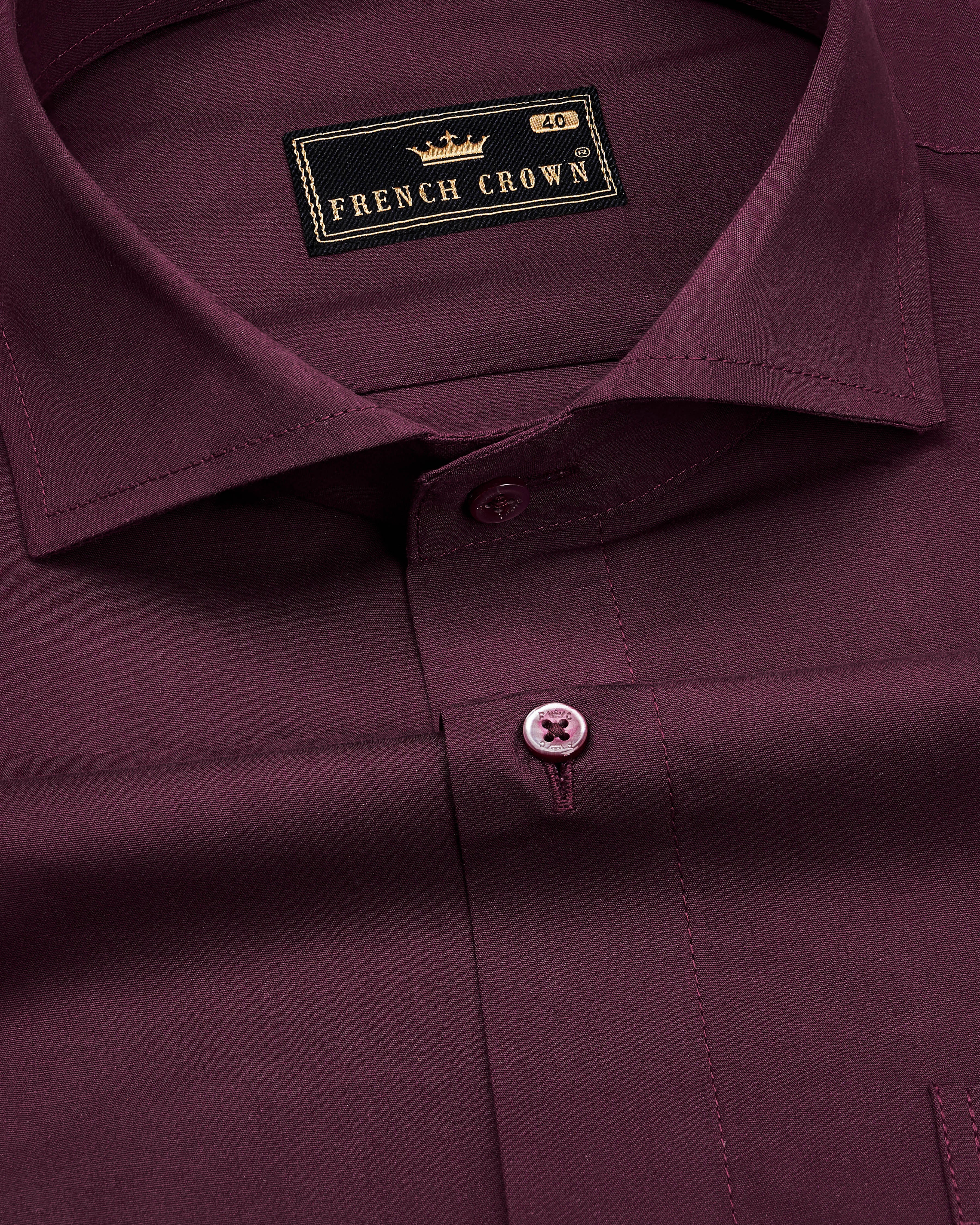 Wine Berry Premium Cotton Shirt