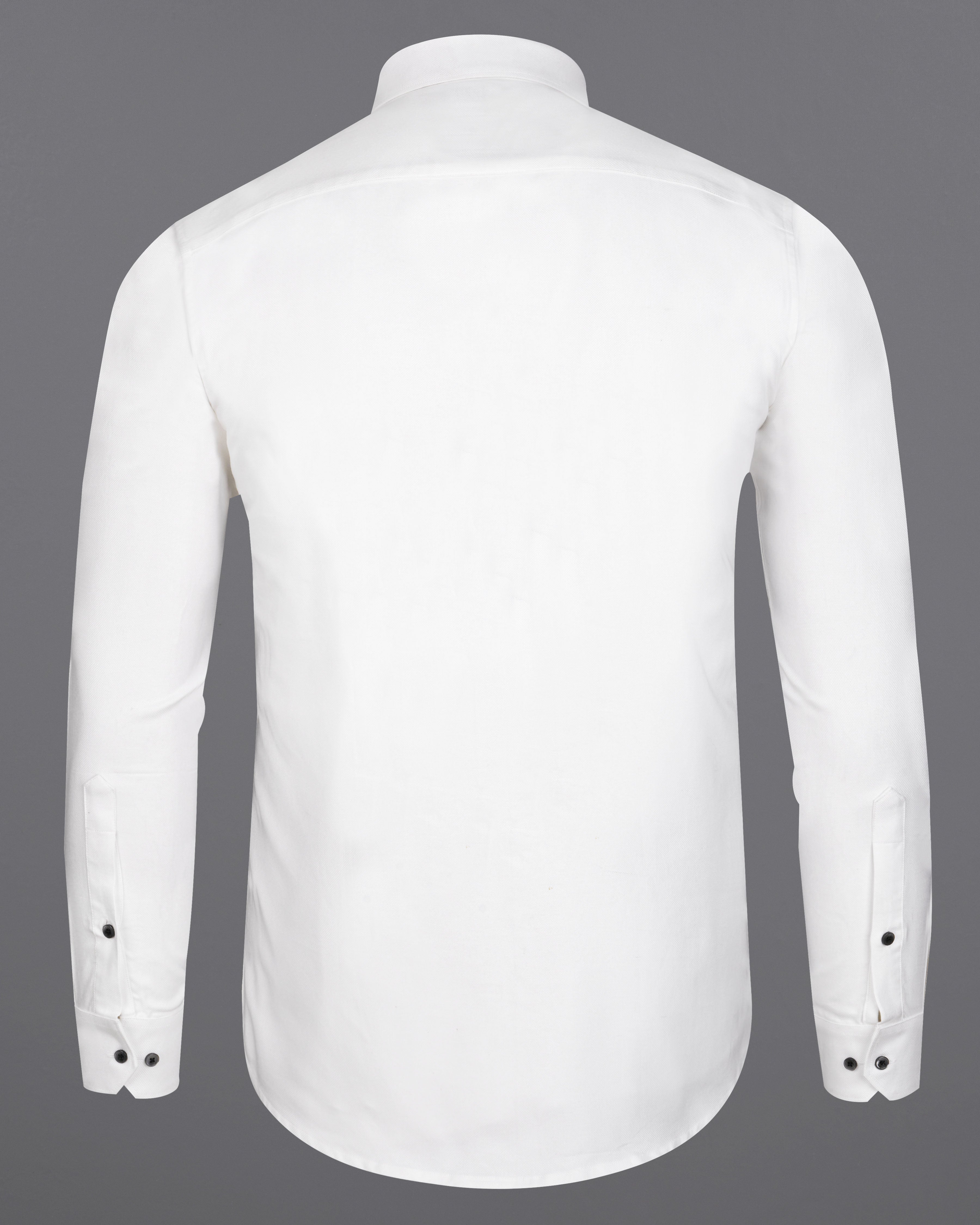 Bright White Dobby Textured Premium Giza Cotton Shirt