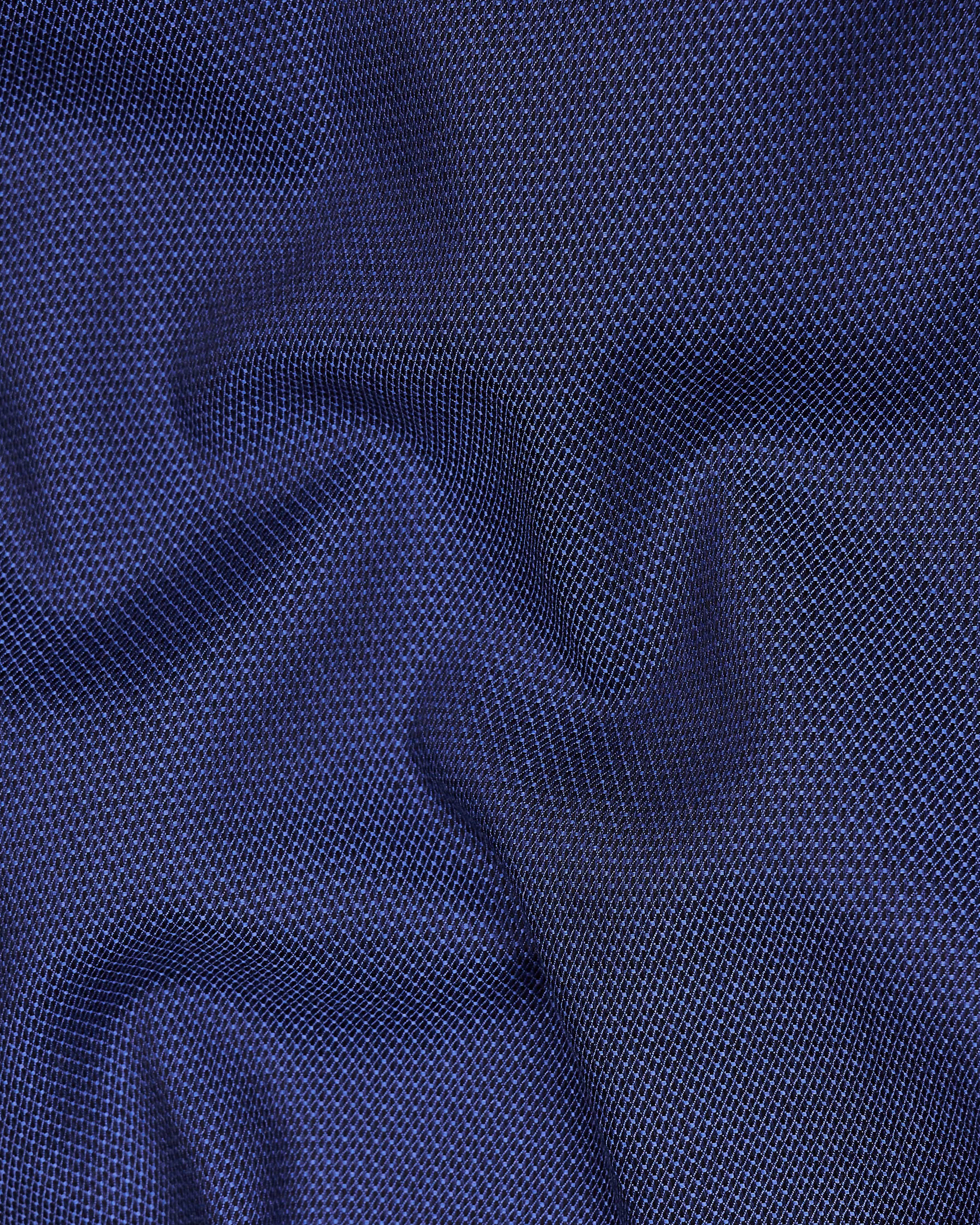 Rhino Blue Dobby Textured Premium Giza Cotton Shirt
