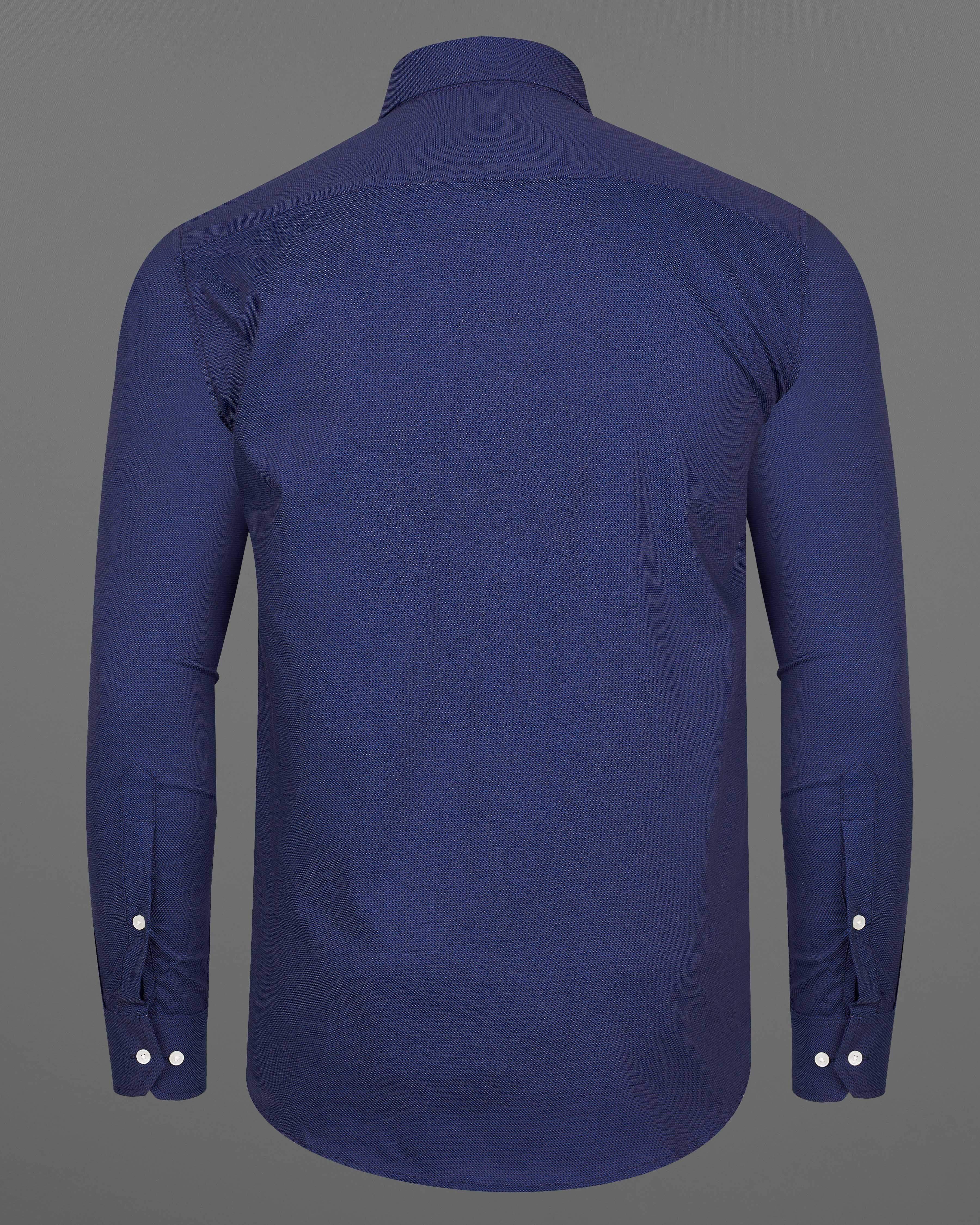 Rhino Blue Dobby Textured Premium Giza Cotton Shirt