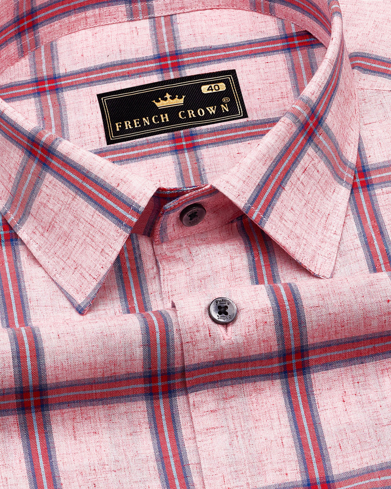 Oyster Pink with Cornell Pink Windowpane Premium Cotton Shirt 9051-BLK-38, 9051-BLK-H-38, 9051-BLK-39, 9051-BLK-H-39, 9051-BLK-40, 9051-BLK-H-40, 9051-BLK-42, 9051-BLK-H-42, 9051-BLK-44, 9051-BLK-H-44, 9051-BLK-46, 9051-BLK-H-46, 9051-BLK-48, 9051-BLK-H-48, 9051-BLK-50, 9051-BLK-H-50, 9051-BLK-52, 9051-BLK-H-52