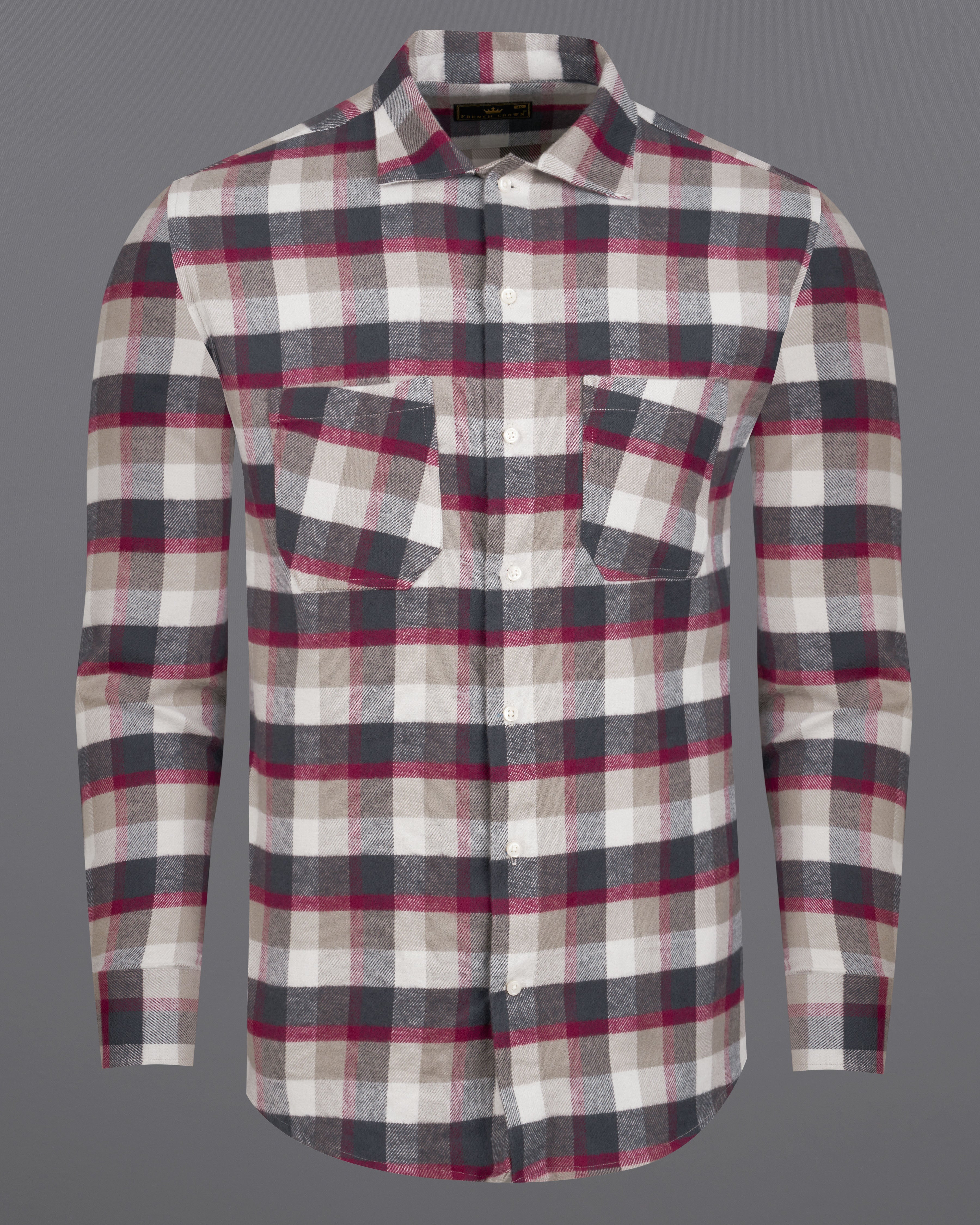 Tuna Gray and Oyster Brown Checked with Brown Patches Flannel Designer Shirt 9058-CA-OS-P133-38, 9058-CA-OS-P133-H-38, 9058-CA-OS-P133-39, 9058-CA-OS-P133-H-39, 9058-CA-OS-P133-40, 9058-CA-OS-P133-H-40, 9058-CA-OS-P133-42, 9058-CA-OS-P133-H-42, 9058-CA-OS-P133-44, 9058-CA-OS-P133-H-44, 9058-CA-OS-P133-46, 9058-CA-OS-P133-H-46, 9058-CA-OS-P133-48, 9058-CA-OS-P133-H-48, 9058-CA-OS-P133-50, 9058-CA-OS-P133-H-50, 9058-CA-OS-P133-52, 9058-CA-OS-P133-H-52