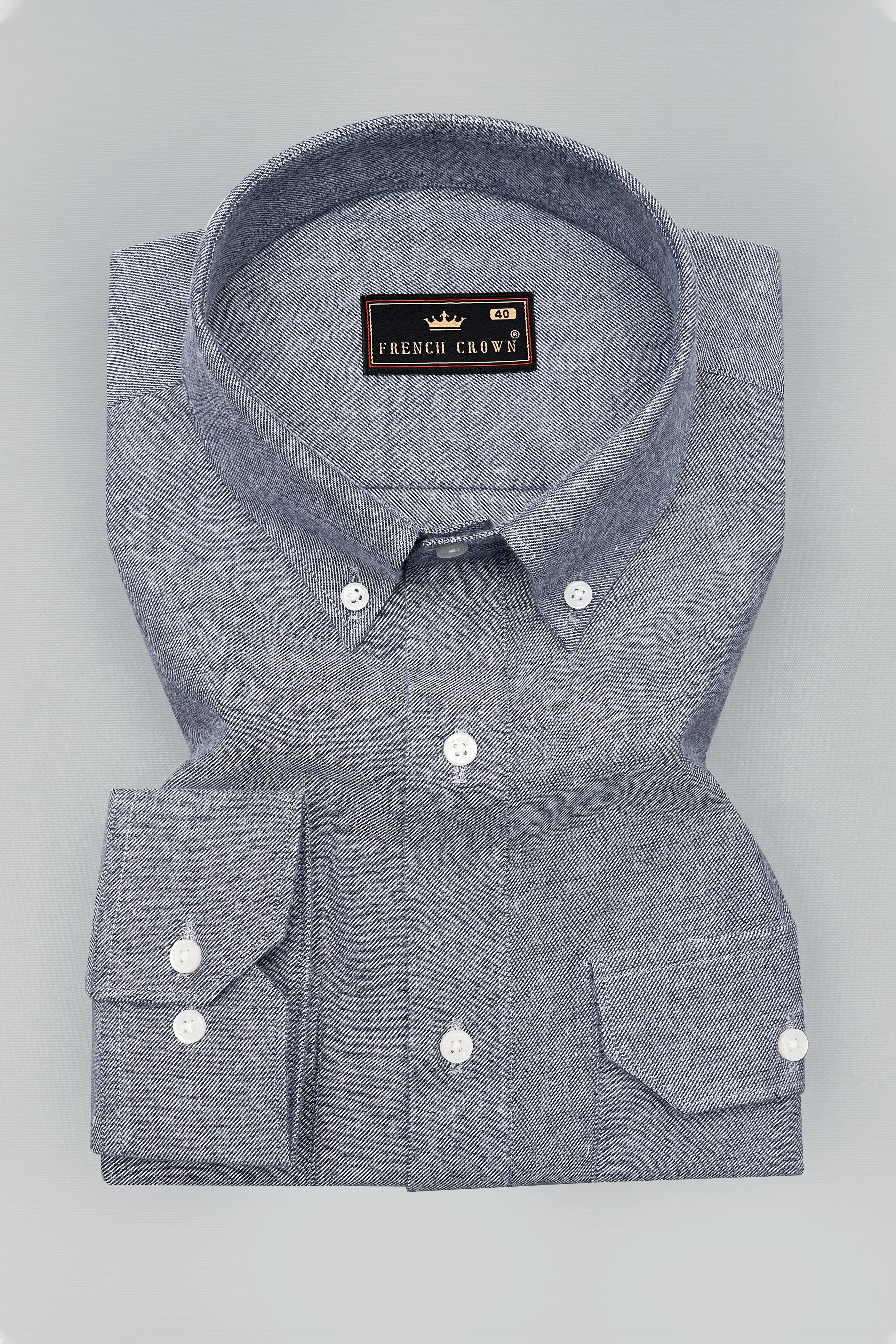 Ironside Gray Elephant Embroidered Flannel Designer Shirt
