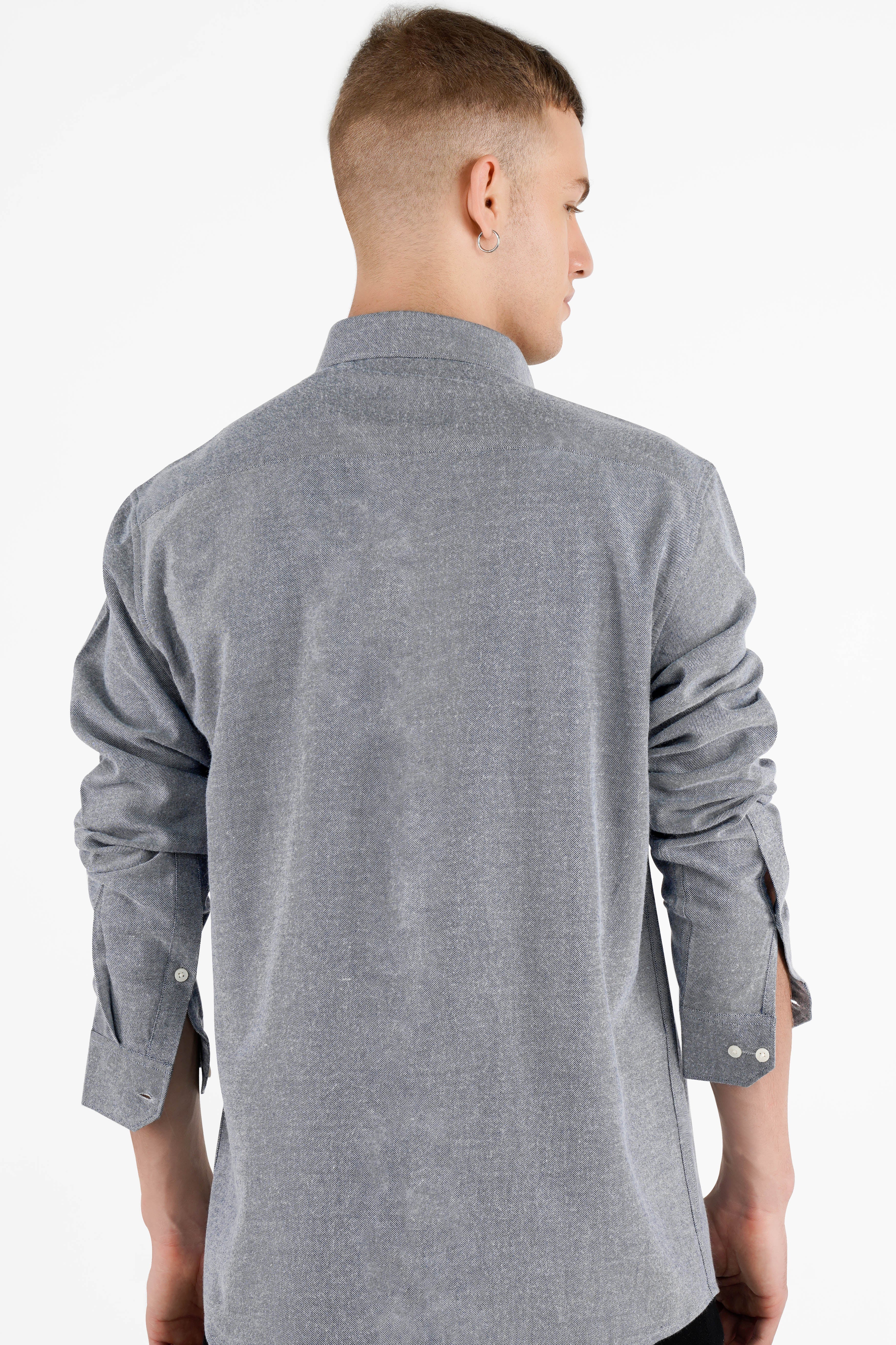 Ironside Gray Elephant Embroidered Flannel Designer Shirt