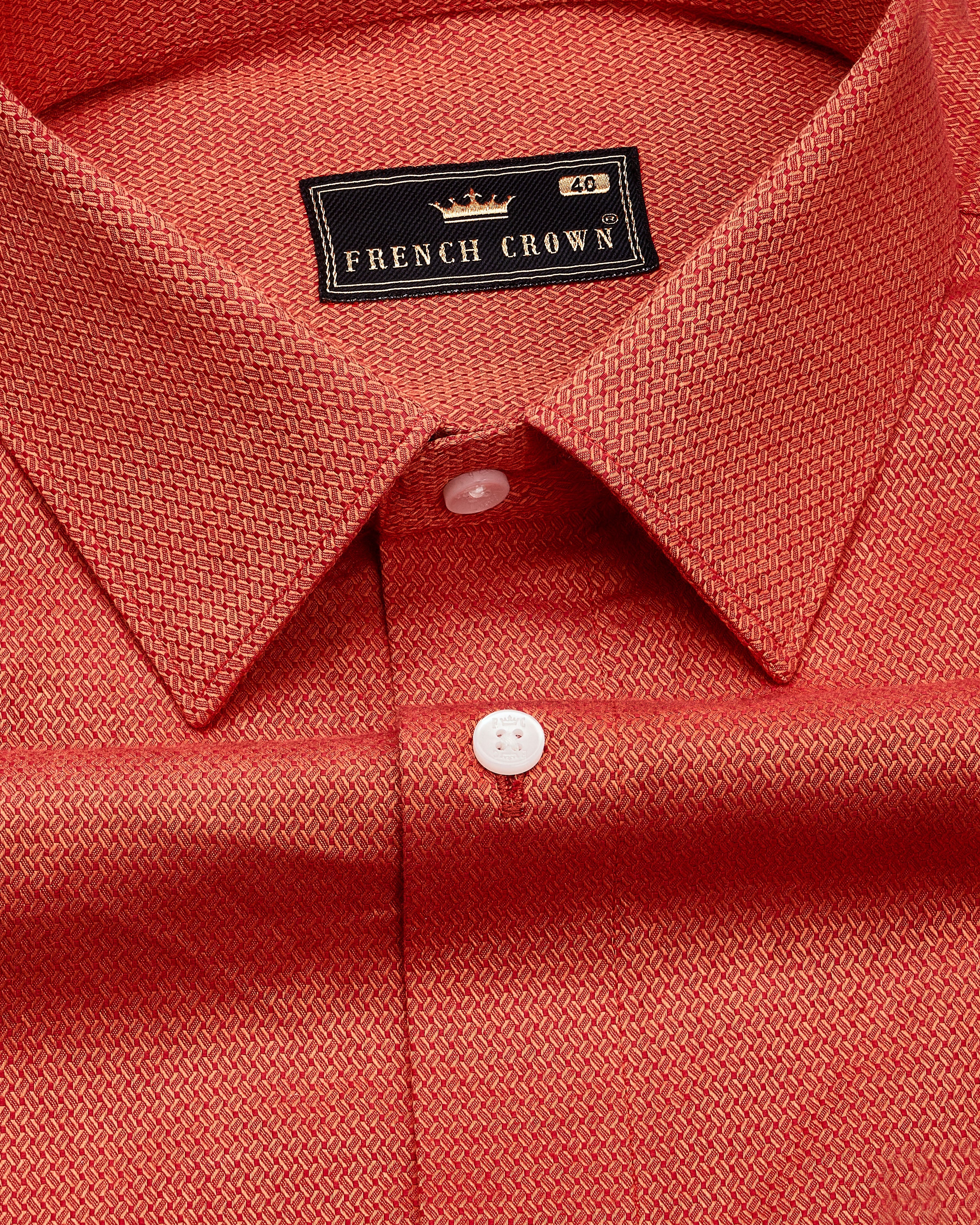 Mahogany Orange Dobby Textured Premium Giza Cotton Shirt 9081-38, 9081-H-38, 9081-39, 9081-H-39, 9081-40, 9081-H-40, 9081-42, 9081-H-42, 9081-44, 9081-H-44, 9081-46, 9081-H-46, 9081-48, 9081-H-48, 9081-50, 9081-H-50, 9081-52, 9081-H-52