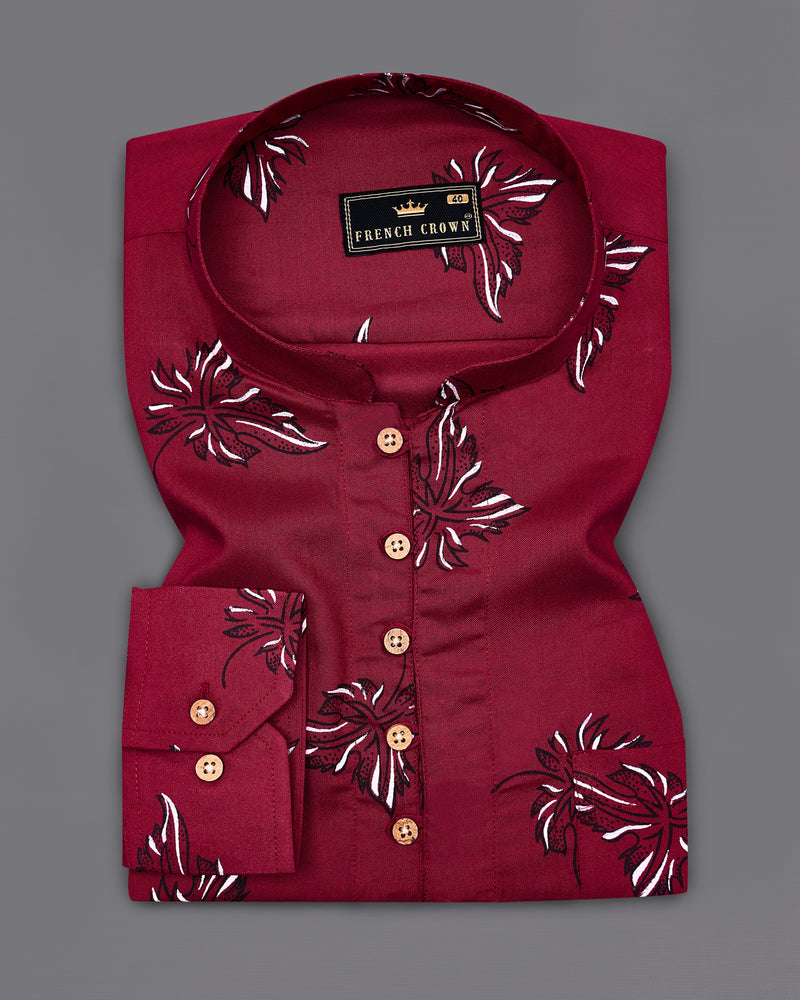 Tyrian Maroon Floral Printed Premium Tencel Kurta Shirt 9118-KS-38,9118-KS-H-38,9118-KS-39,9118-KS-H-39,9118-KS-40,9118-KS-H-40,9118-KS-42,9118-KS-H-42,9118-KS-44,9118-KS-H-44,9118-KS-46,9118-KS-H-46,9118-KS-48,9118-KS-H-48,9118-KS-50,9118-KS-H-50,9118-KS-52,9118-KS-H-52