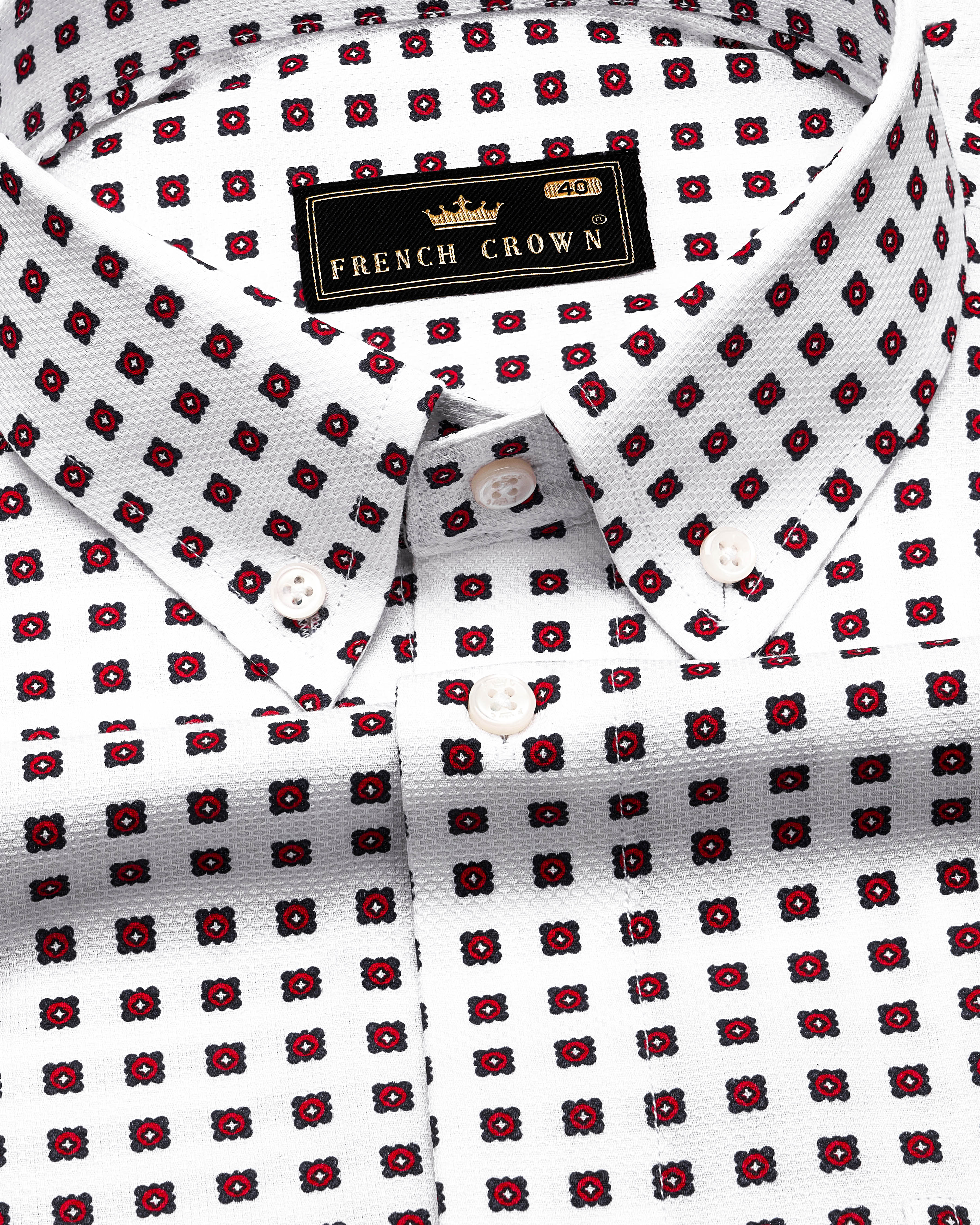 Bright White with Scarlet Red Dobby Textured Premium Giza Cotton Shirt 9161-BD-38,9161-BD-H-38,9161-BD-39,9161-BD-H-39,9161-BD-40,9161-BD-H-40,9161-BD-42,9161-BD-H-42,9161-BD-44,9161-BD-H-44,9161-BD-46,9161-BD-H-46,9161-BD-48,9161-BD-H-48,9161-BD-50,9161-BD-H-50,9161-BD-52,9161-BD-H-52