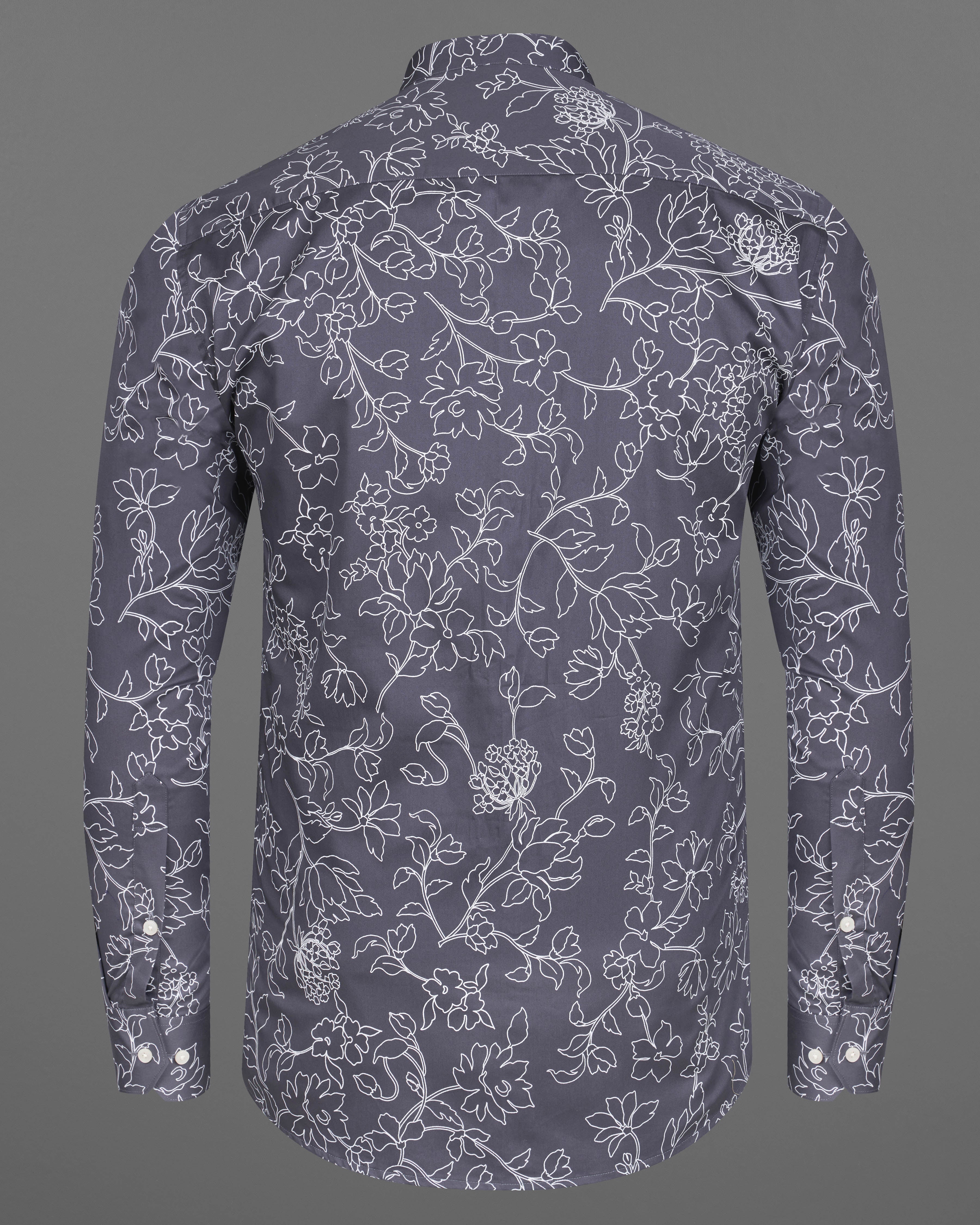 Shuttle Gray Floral Printed Super Soft Premium Cotton Shirt 9187-M-38,9187-M-H-38,9187-M-39,9187-M-H-39,9187-M-40,9187-M-H-40,9187-M-42,9187-M-H-42,9187-M-44,9187-M-H-44,9187-M-46,9187-M-H-46,9187-M-48,9187-M-H-48,9187-M-50,9187-M-H-50,9187-M-52,9187-M-H-52