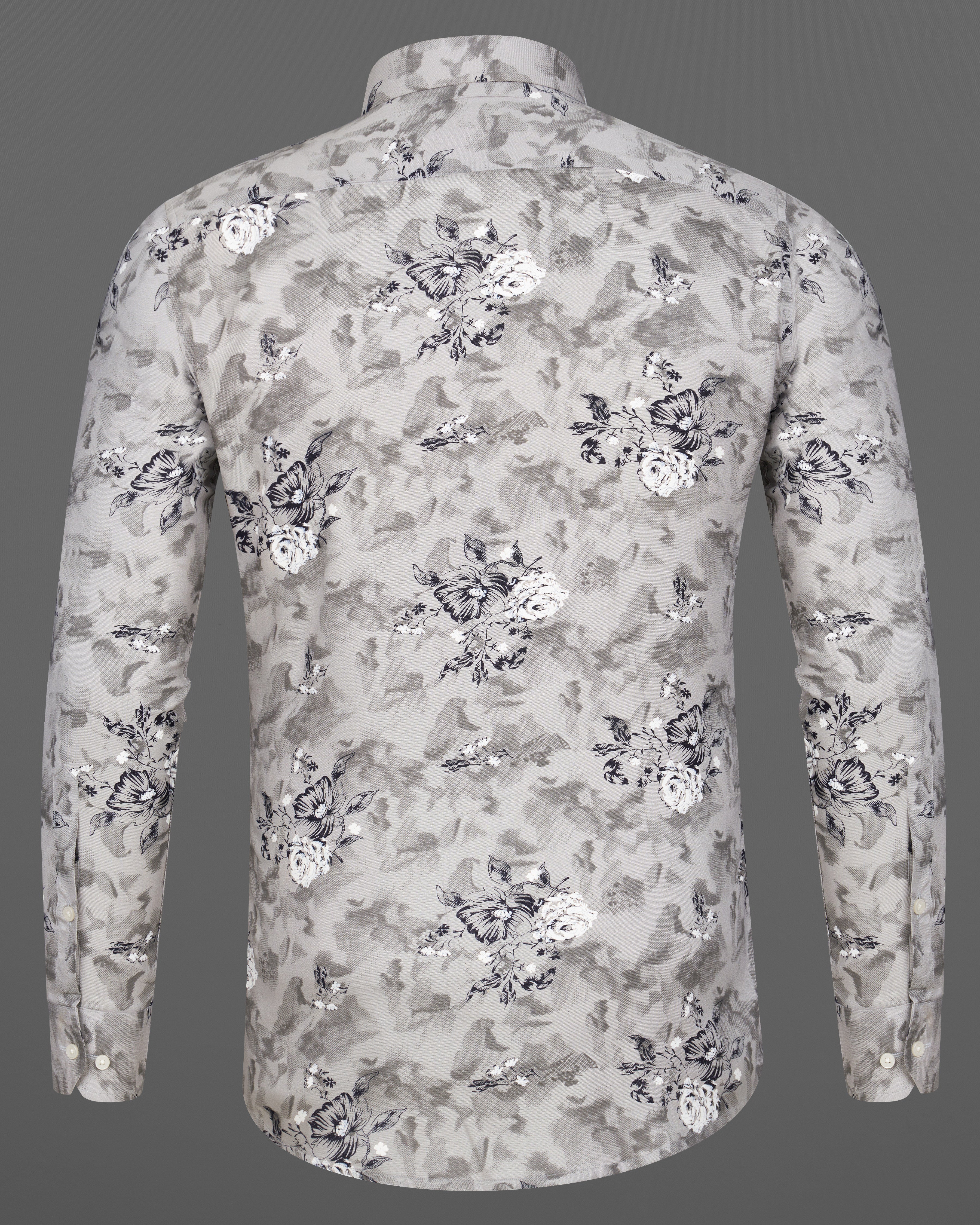 Quill Gray with Floral Printed Premium Tencel Shirt 9208-BD-38,9208-BD-H-38,9208-BD-39,9208-BD-H-39,9208-BD-40,9208-BD-H-40,9208-BD-42,9208-BD-H-42,9208-BD-44,9208-BD-H-44,9208-BD-46,9208-BD-H-46,9208-BD-48,9208-BD-H-48,9208-BD-50,9208-BD-H-50,9208-BD-52,9208-BD-H-52