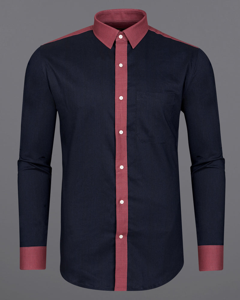 Firefly Navy Blue with Pink Patchwork Twill Premium Cotton Designer Shirt 9220-P207-38,9220-P207-H-38,9220-P207-39,9220-P207-H-39,9220-P207-40,9220-P207-H-40,9220-P207-42,9220-P207-H-42,9220-P207-44,9220-P207-H-44,9220-P207-46,9220-P207-H-46,9220-P207-48,9220-P207-H-48,9220-P207-50,9220-P207-H-50,9220-P207-52,9220-P207-H-52