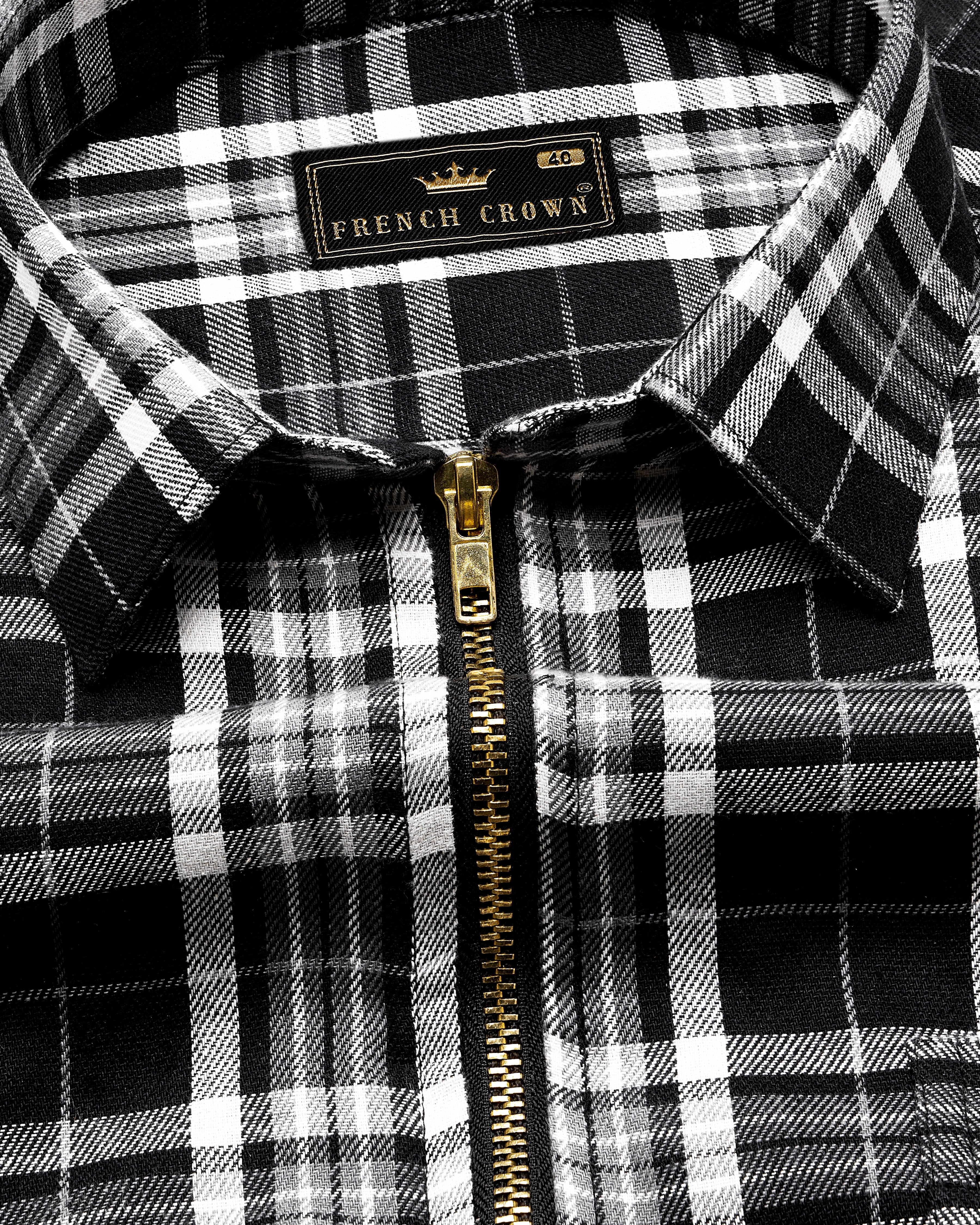 Jade Black and White Plaid Flannel Designer Shirt with Zipper Closure 9251-ZP-38,9251-ZP-H-38,9251-ZP-39,9251-ZP-H-39,9251-ZP-40,9251-ZP-H-40,9251-ZP-42,9251-ZP-H-42,9251-ZP-44,9251-ZP-H-44,9251-ZP-46,9251-ZP-H-46,9251-ZP-48,9251-ZP-H-48,9251-ZP-50,9251-ZP-H-50,9251-ZP-52,9251-ZP-H-52