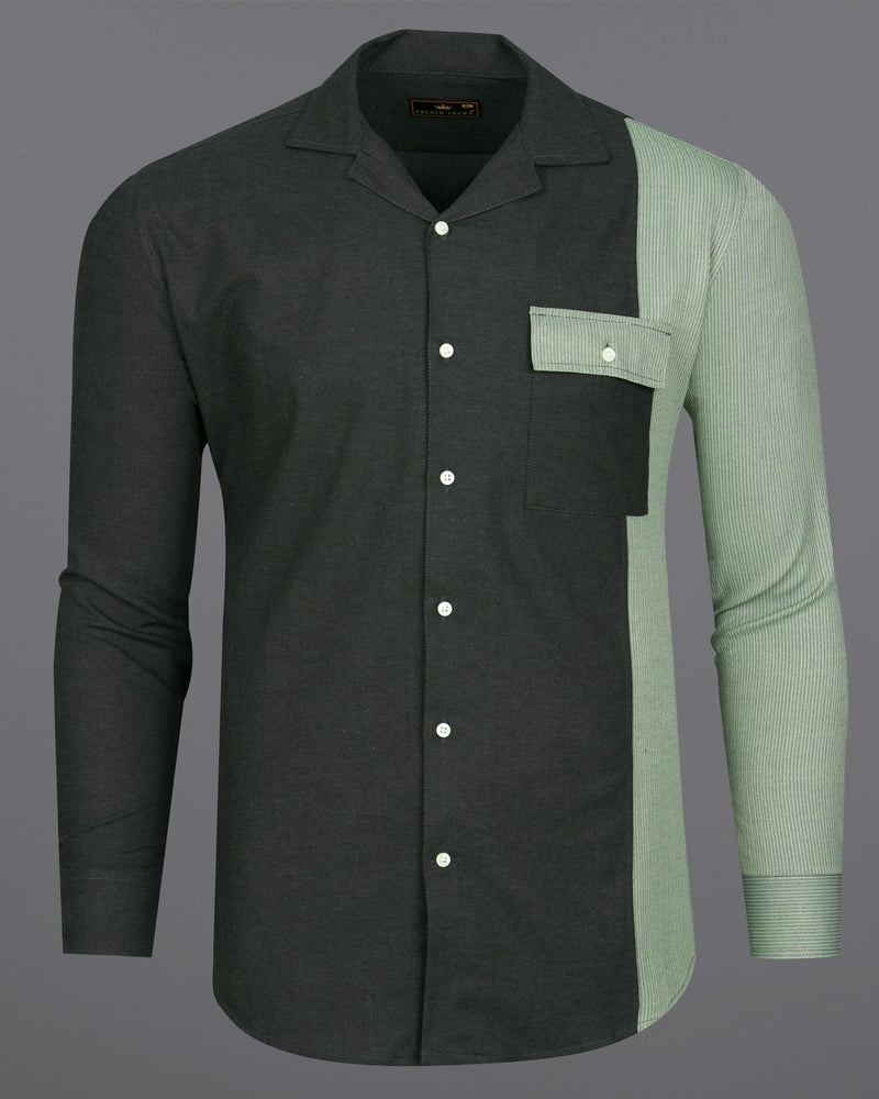 Gunmetal with Edgewater Green Twill Premium Cotton Designer Shirt 9266-CC-P192-38,9266-CC-P192-H-38,9266-CC-P192-39,9266-CC-P192-H-39,9266-CC-P192-40,9266-CC-P192-H-40,9266-CC-P192-42,9266-CC-P192-H-42,9266-CC-P192-44,9266-CC-P192-H-44,9266-CC-P192-46,9266-CC-P192-H-46,9266-CC-P192-48,9266-CC-P192-H-48,9266-CC-P192-50,9266-CC-P192-H-50,9266-CC-P192-52,9266-CC-P192-H-52