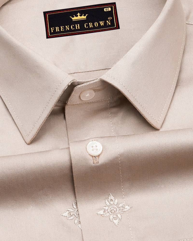 Pastel Brown Embroidered Super Soft Premium Cotton Shirt 9296-38,9296-H-38,9296-39,9296-H-39,9296-40,9296-H-40,9296-42,9296-H-42,9296-44,9296-H-44,9296-46,9296-H-46,9296-48,9296-H-48,9296-50,9296-H-50,9296-52,9296-H-52