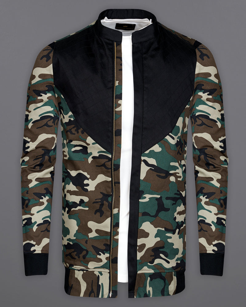 Jade Black and Malta Brown with Spruce Green Camouflage Royal Oxford Designer Bomber Jacket 9338-P362-38, 9338-P362-H-38, 9338-P362-39, 9338-P362-H-39, 9338-P362-40, 9338-P362-H-40, 9338-P362-42, 9338-P362-H-42, 9338-P362-44, 9338-P362-H-44, 9338-P362-46, 9338-P362-H-46, 9338-P362-48, 9338-P362-H-48, 9338-P362-50, 9338-P362-H-50, 9338-P362-52, 9338-P362-H-52