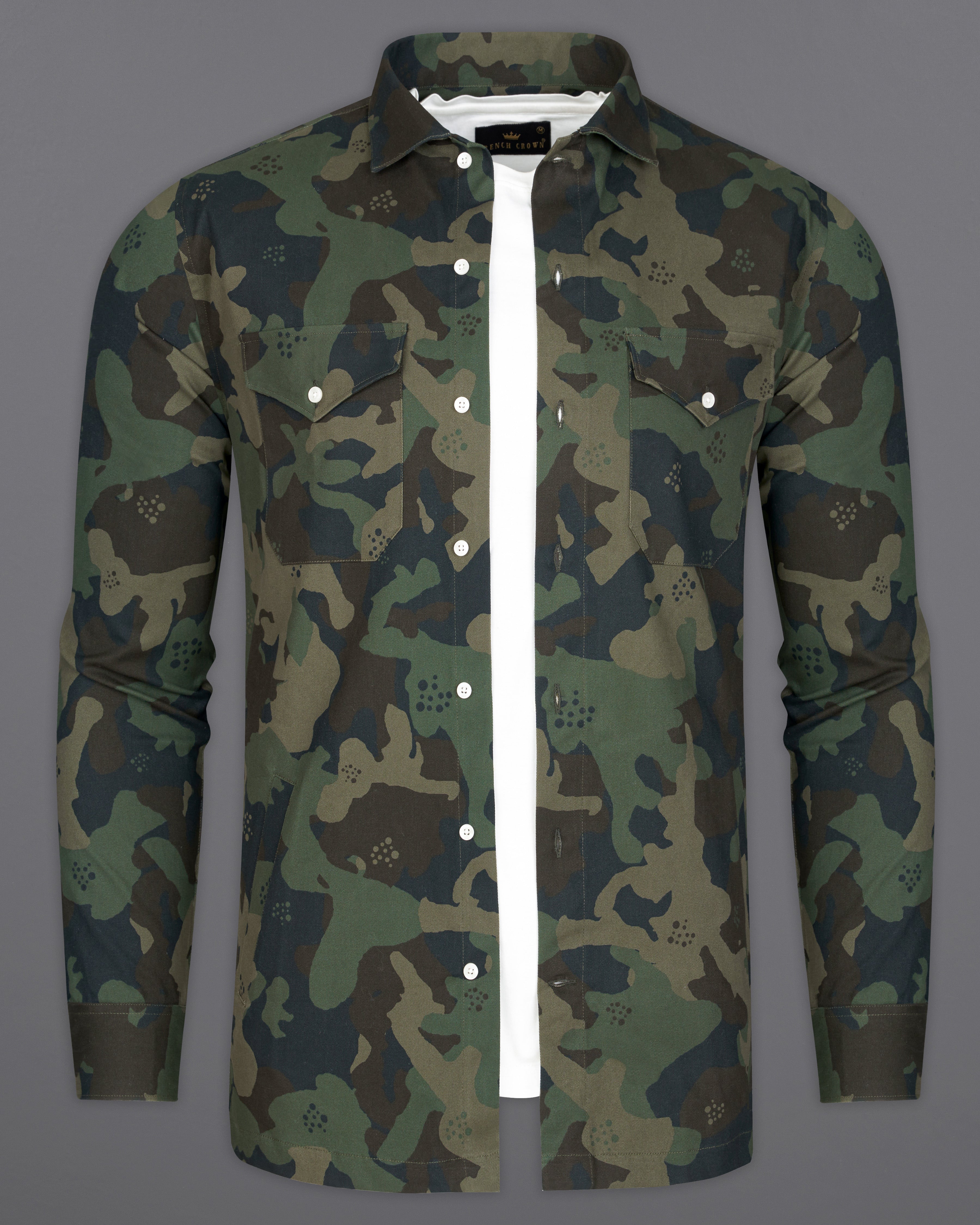 Makara Brown with Fuscous Green and Charade Blue Camouflage Royal Oxford Overshirt 9384-CA-OS-P277-38, 9384-CA-OS-P277-H-38, 9384-CA-OS-P277-39, 9384-CA-OS-P277-H-39, 9384-CA-OS-P277-40, 9384-CA-OS-P277-H-40, 9384-CA-OS-P277-42, 9384-CA-OS-P277-H-42, 9384-CA-OS-P277-44, 9384-CA-OS-P277-H-44, 9384-CA-OS-P277-46, 9384-CA-OS-P277-H-46, 9384-CA-OS-P277-48, 9384-CA-OS-P277-H-48, 9384-CA-OS-P277-50, 9384-CA-OS-P277-H-50, 9384-CA-OS-P277-52, 9384-CA-OS-P277-H-52