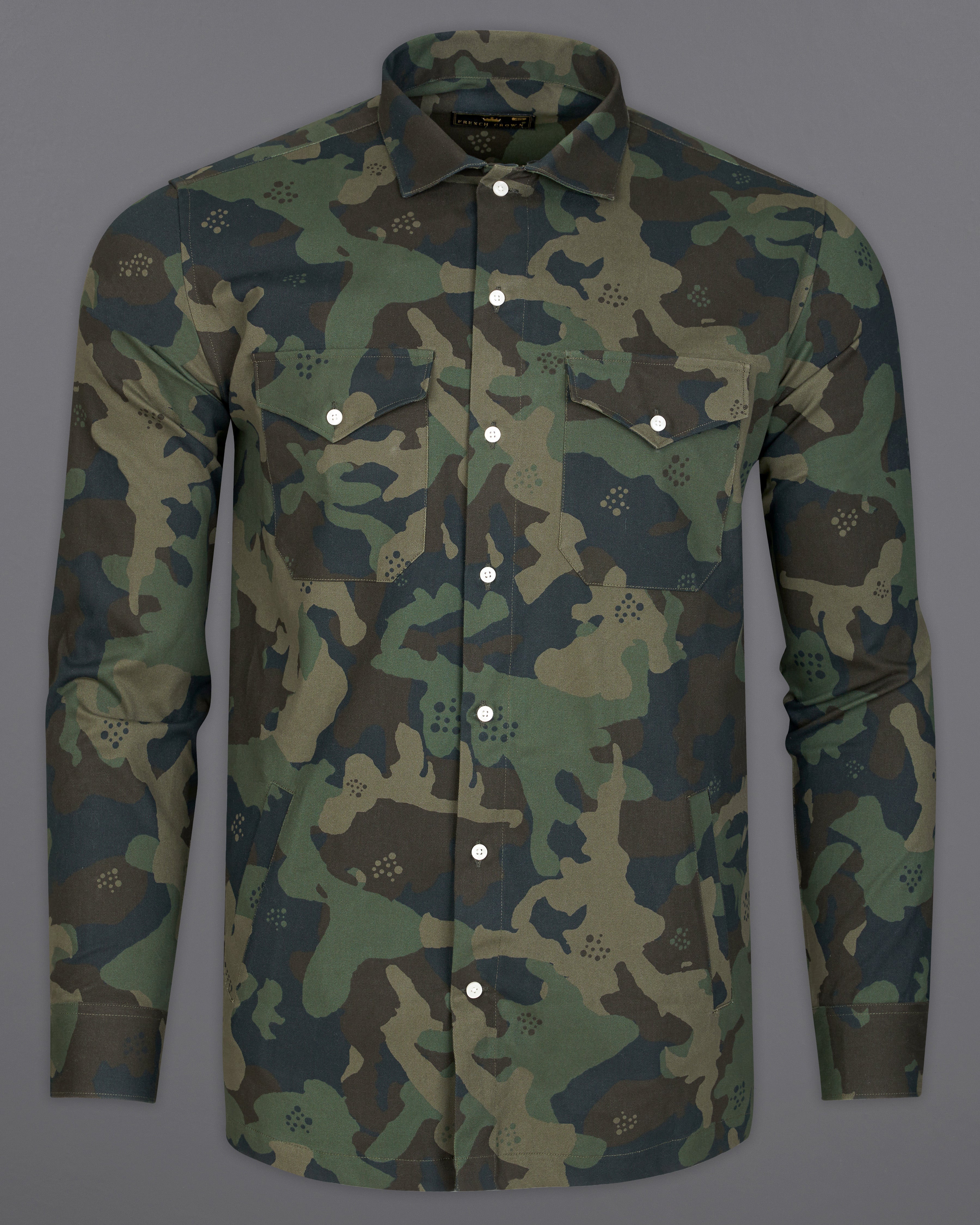 Makara Brown with Fuscous Green and Charade Blue Camouflage Royal Oxford Overshirt 9384-CA-OS-P277-38, 9384-CA-OS-P277-H-38, 9384-CA-OS-P277-39, 9384-CA-OS-P277-H-39, 9384-CA-OS-P277-40, 9384-CA-OS-P277-H-40, 9384-CA-OS-P277-42, 9384-CA-OS-P277-H-42, 9384-CA-OS-P277-44, 9384-CA-OS-P277-H-44, 9384-CA-OS-P277-46, 9384-CA-OS-P277-H-46, 9384-CA-OS-P277-48, 9384-CA-OS-P277-H-48, 9384-CA-OS-P277-50, 9384-CA-OS-P277-H-50, 9384-CA-OS-P277-52, 9384-CA-OS-P277-H-52