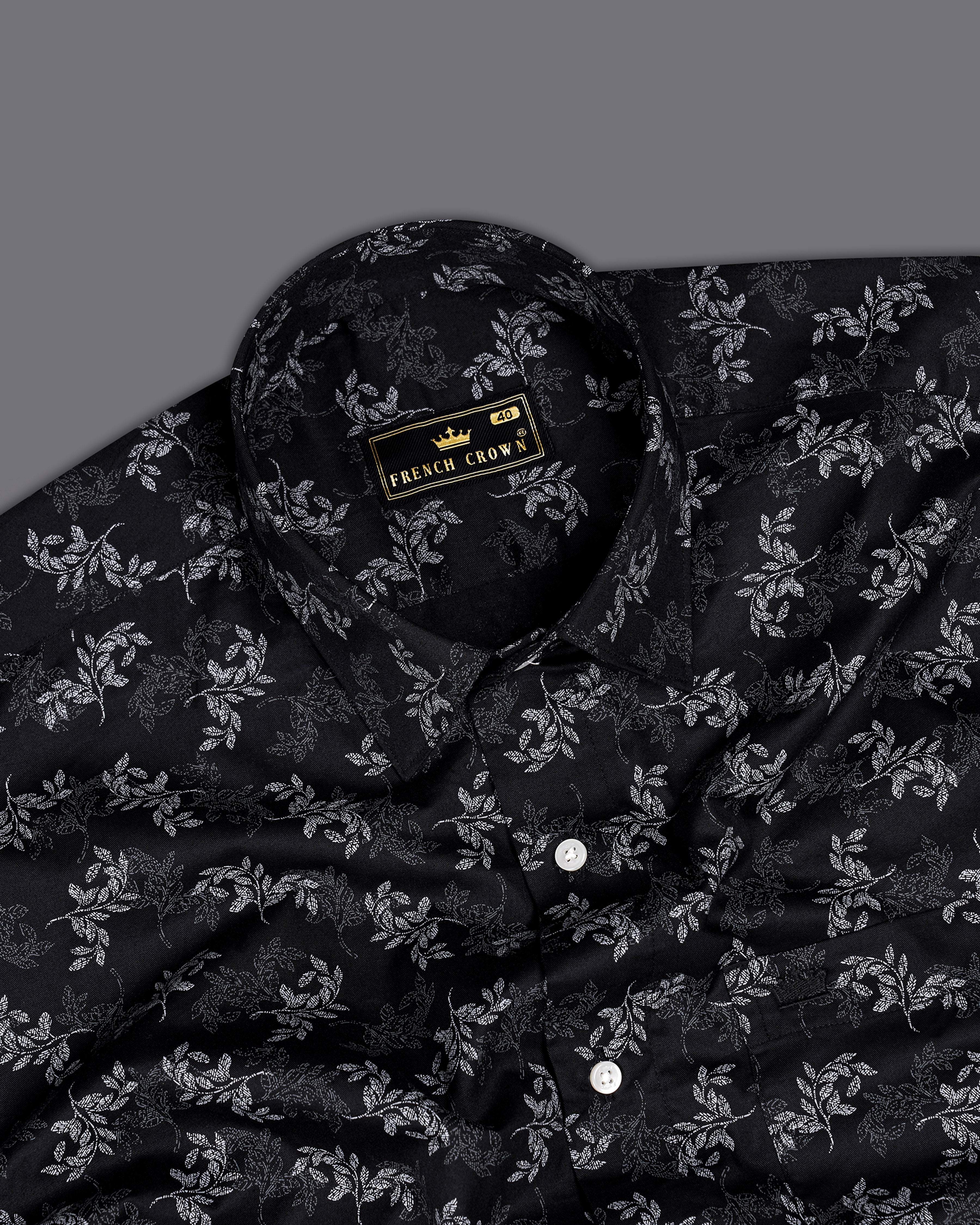 Jade Black and White Twill Ditsy Textured Premium Cotton Shirt 9430-38, 9430-H-38, 9430-39, 9430-H-39, 9430-40, 9430-H-40, 9430-42, 9430-H-42, 9430-44, 9430-H-44, 9430-46, 9430-H-46, 9430-48, 9430-H-48, 9430-50, 9430-H-50, 9430-52, 9430-H-52