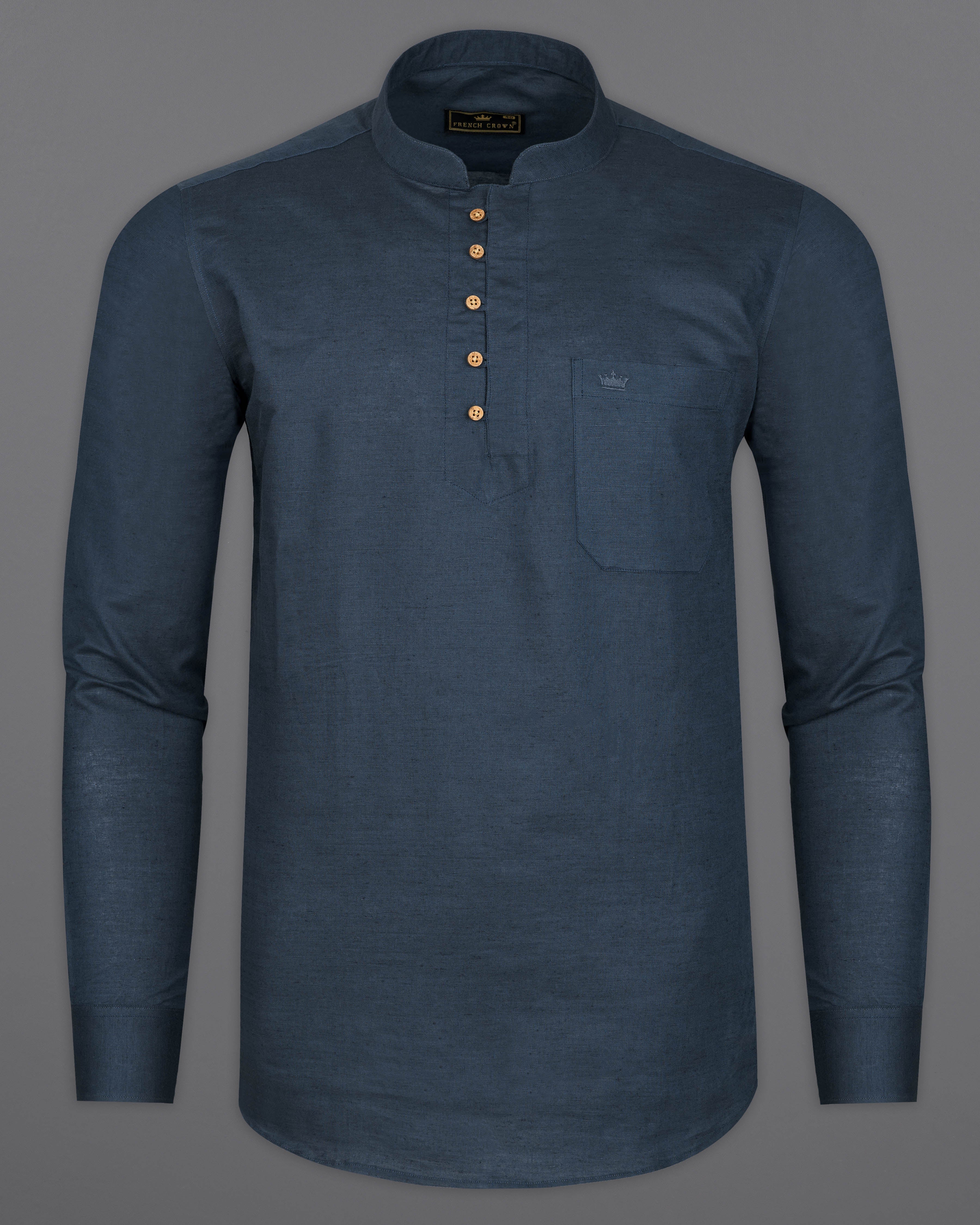 Tuna Blue Luxurious Linen Kurta Shirt 9440-KS-38, 9440-KS-H-38, 9440-KS-39, 9440-KS-H-39, 9440-KS-40, 9440-KS-H-40, 9440-KS-42, 9440-KS-H-42, 9440-KS-44, 9440-KS-H-44, 9440-KS-46, 9440-KS-H-46, 9440-KS-48, 9440-KS-H-48, 9440-KS-50, 9440-KS-H-50, 9440-KS-52, 9440-KS-H-52