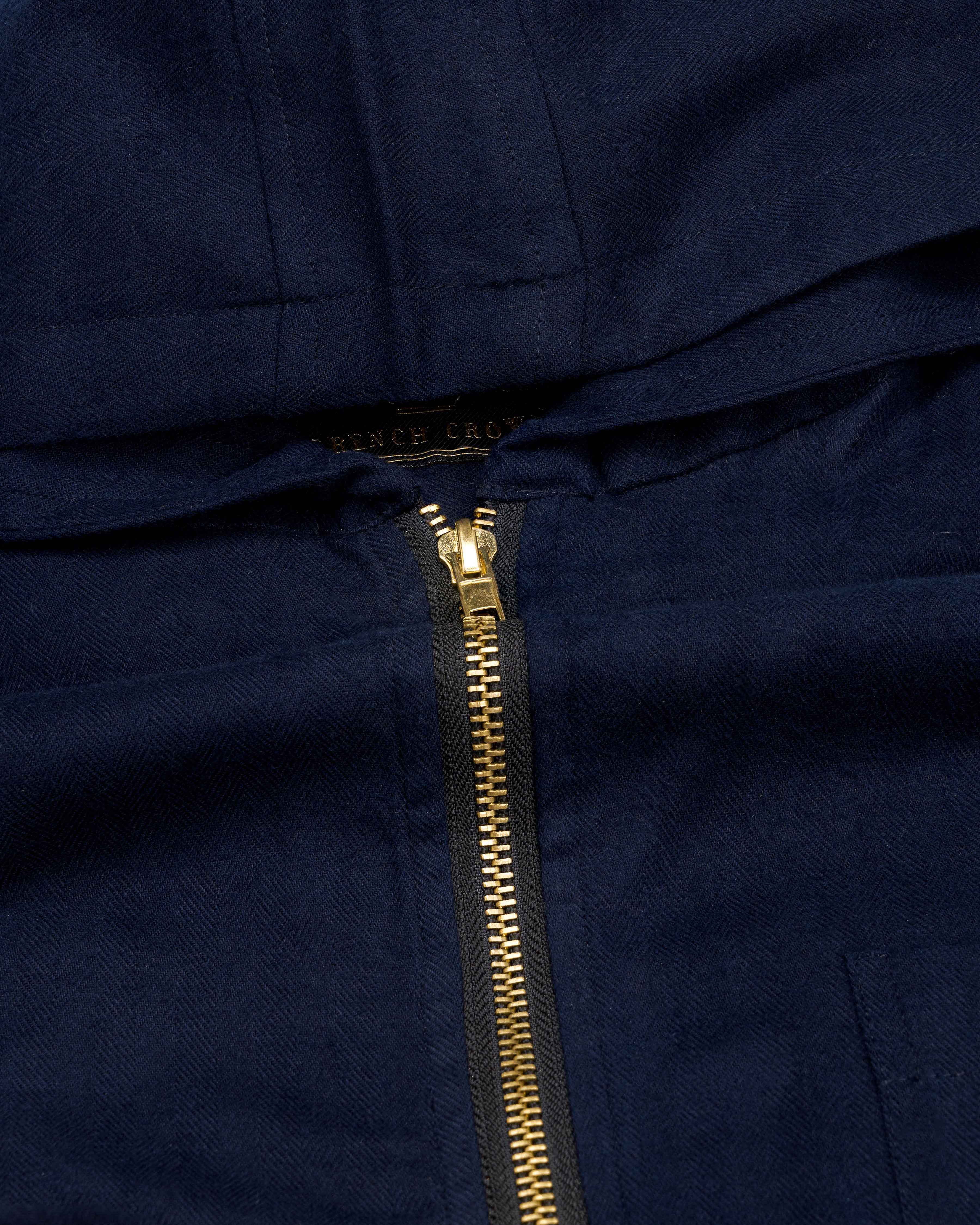 Mirage Blue Flannel Hoodie Shirt with Zipper Closure