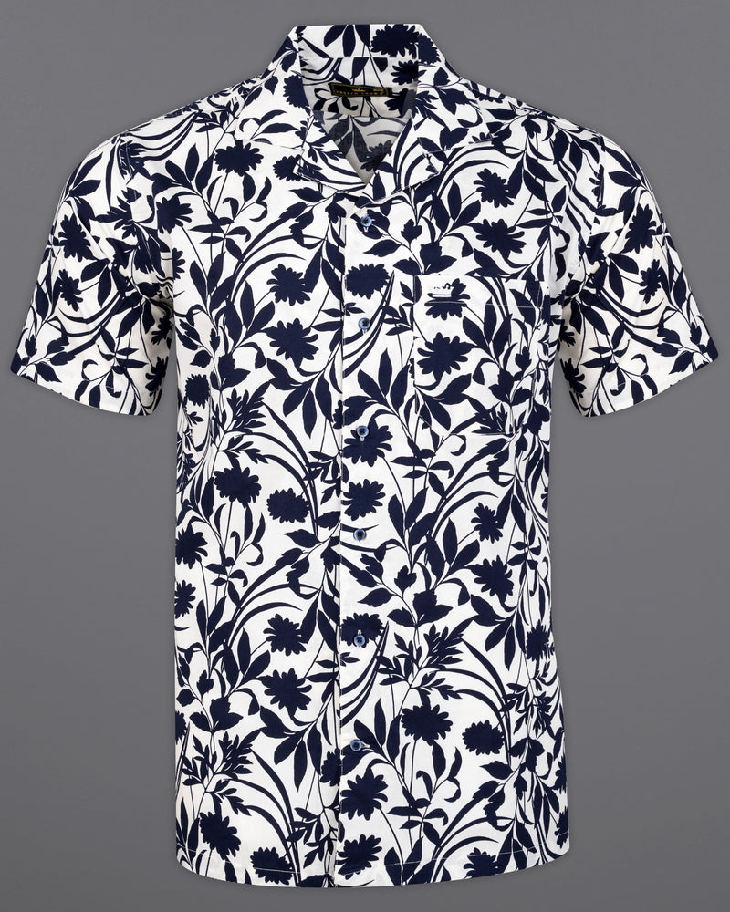 Cinder Black and White Floral Printed Premium Cotton Shirt 9573-CC-BLE-SS-H-38, 9573-CC-BLE-SS-H-39, 9573-CC-BLE-SS-H-40, 9573-CC-BLE-SS-H-42, 9573-CC-BLE-SS-H-44, 9573-CC-BLE-SS-H-46, 9573-CC-BLE-SS-H-48, 9573-CC-BLE-SS-H-50, 9573-CC-BLE-SS-H-52