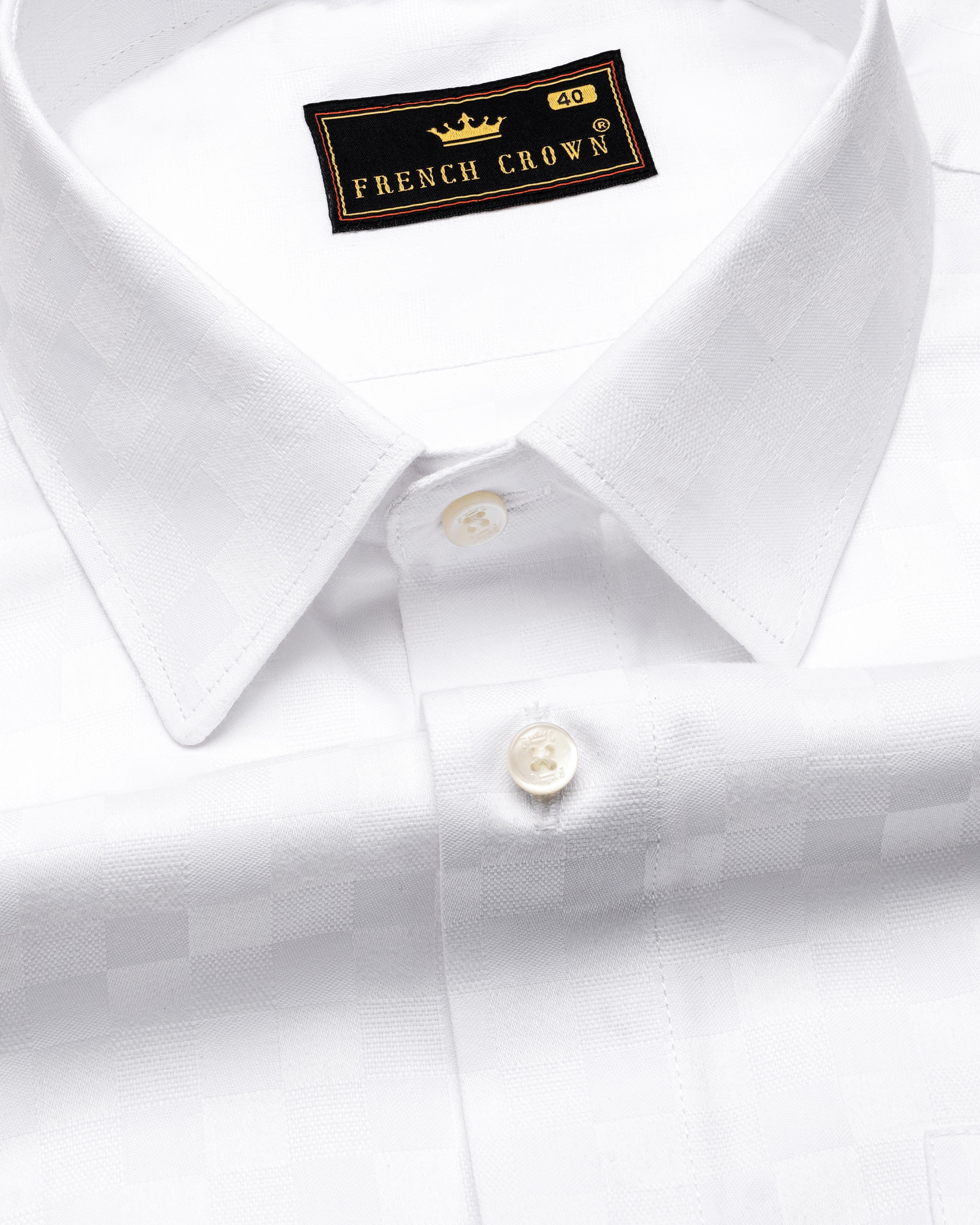 Bright White Checked Dobby Textured Premium Giza Cotton Shirt 9580-38, 9580-H-38, 9580-39, 9580-H-39, 9580-40, 9580-H-40, 9580-42, 9580-H-42, 9580-44, 9580-H-44, 9580-46, 9580-H-46, 9580-48, 9580-H-48, 9580-50, 9580-H-50, 9580-52, 9580-H-52