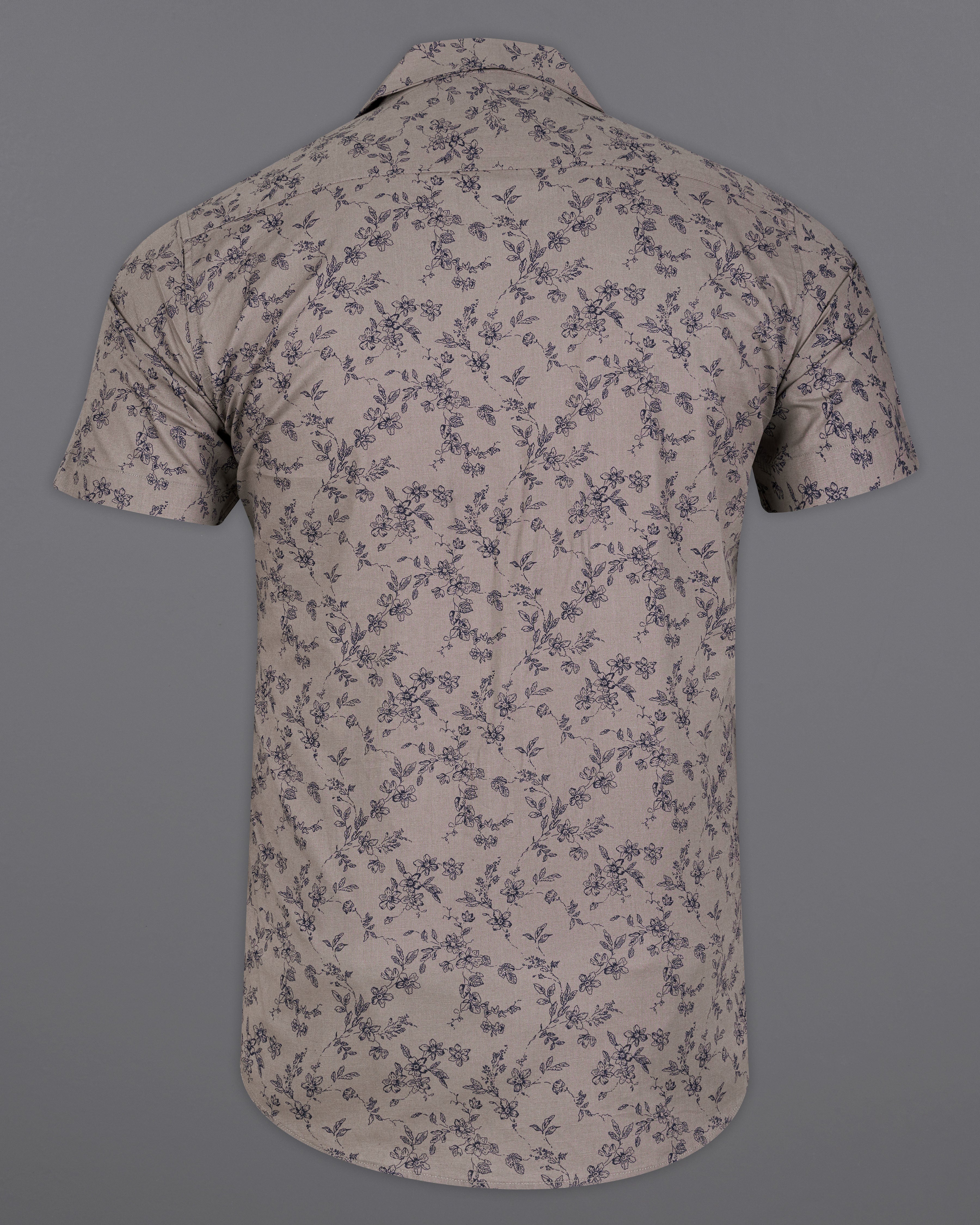 Cinereous Brown Ditsy Textured Luxurious Linen Cuban Collar Shirt 9599-CC-SS-H-38, 9599-CC-SS-H-39, 9599-CC-SS-H-40, 9599-CC-SS-H-42, 9599-CC-SS-H-44, 9599-CC-SS-H-46, 9599-CC-SS-H-48, 9599-CC-SS-H-50, 9599-CC-SS-H-52