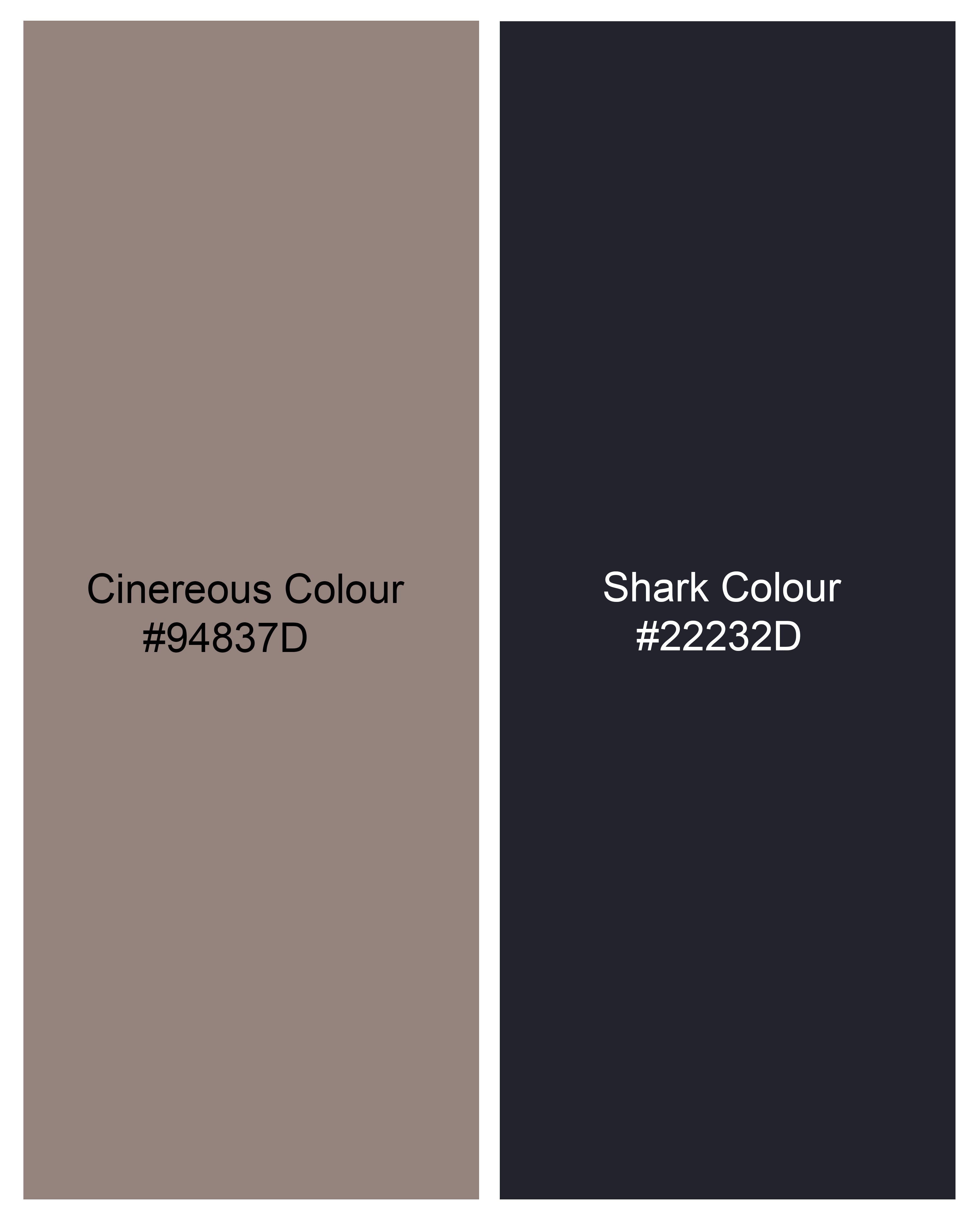 Cinereous Brown Ditsy Textured Luxurious Linen Cuban Collar Shirt 9599-CC-SS-H-38, 9599-CC-SS-H-39, 9599-CC-SS-H-40, 9599-CC-SS-H-42, 9599-CC-SS-H-44, 9599-CC-SS-H-46, 9599-CC-SS-H-48, 9599-CC-SS-H-50, 9599-CC-SS-H-52