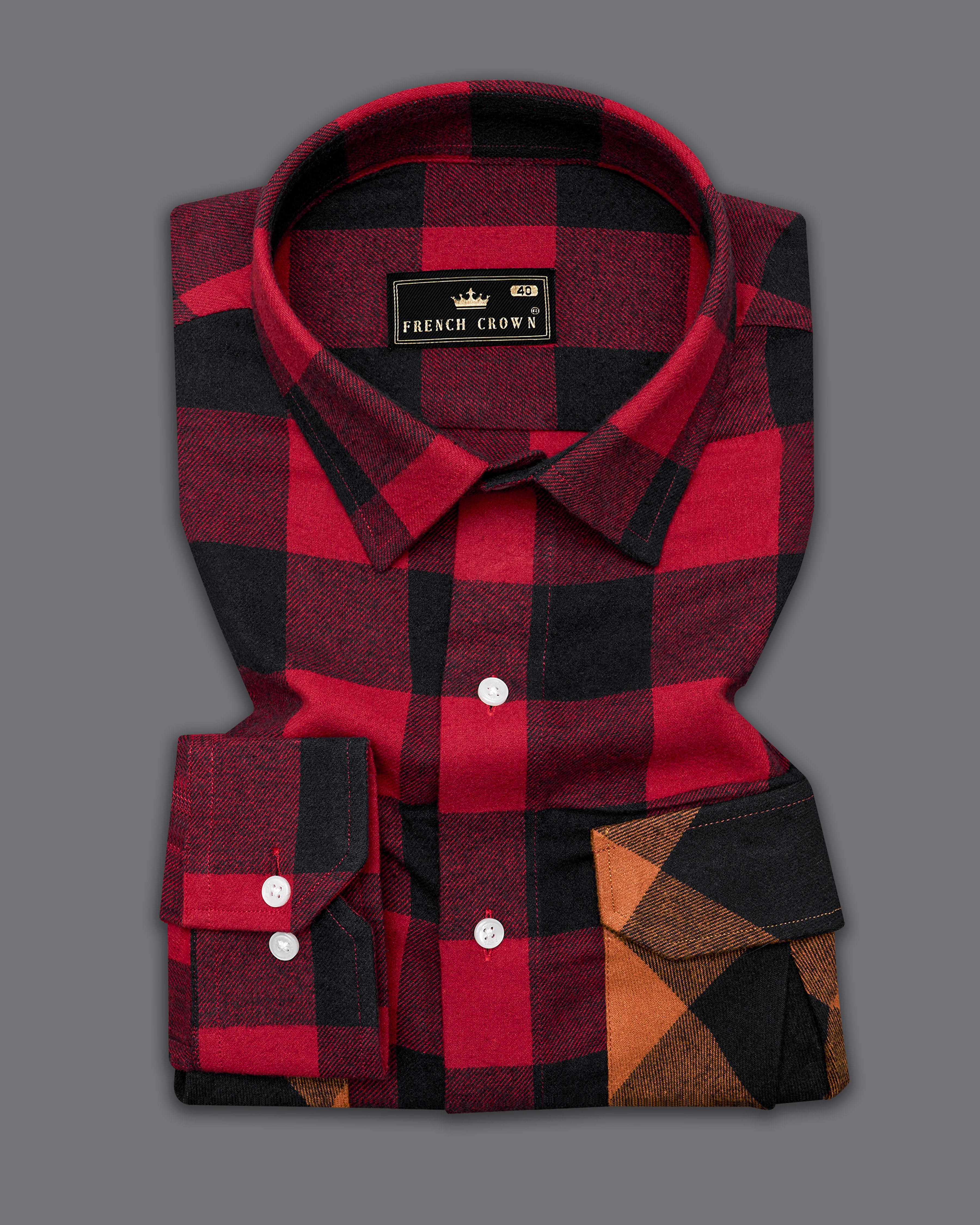 Shiraz Red and Black Checked Flannel Designer OverShirt 9600-OS-FP-38,9600-OS-FP-H-38,9600-OS-FP-39,9600-OS-FP-H-39,9600-OS-FP-40,9600-OS-FP-H-40,9600-OS-FP-42,9600-OS-FP-H-42,9600-OS-FP-44,9600-OS-FP-H-44,9600-OS-FP-46,9600-OS-FP-H-46,9600-OS-FP-48,9600-OS-FP-H-48,9600-OS-FP-50,9600-OS-FP-H-50,9600-OS-FP-52,9600-OS-FP-H-52