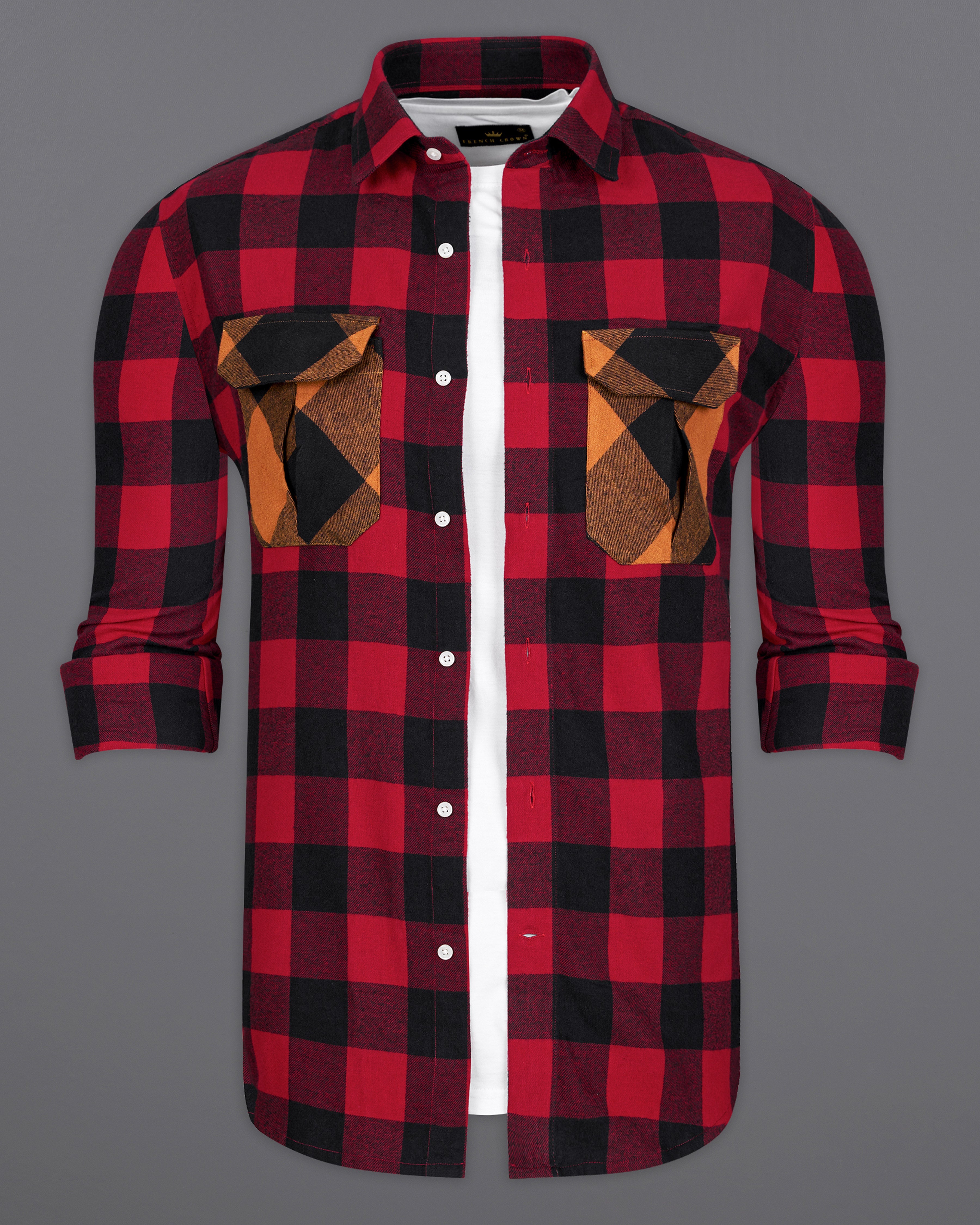 Shiraz Red and Black Checked Flannel Designer OverShirt 9600-OS-FP-38,9600-OS-FP-H-38,9600-OS-FP-39,9600-OS-FP-H-39,9600-OS-FP-40,9600-OS-FP-H-40,9600-OS-FP-42,9600-OS-FP-H-42,9600-OS-FP-44,9600-OS-FP-H-44,9600-OS-FP-46,9600-OS-FP-H-46,9600-OS-FP-48,9600-OS-FP-H-48,9600-OS-FP-50,9600-OS-FP-H-50,9600-OS-FP-52,9600-OS-FP-H-52