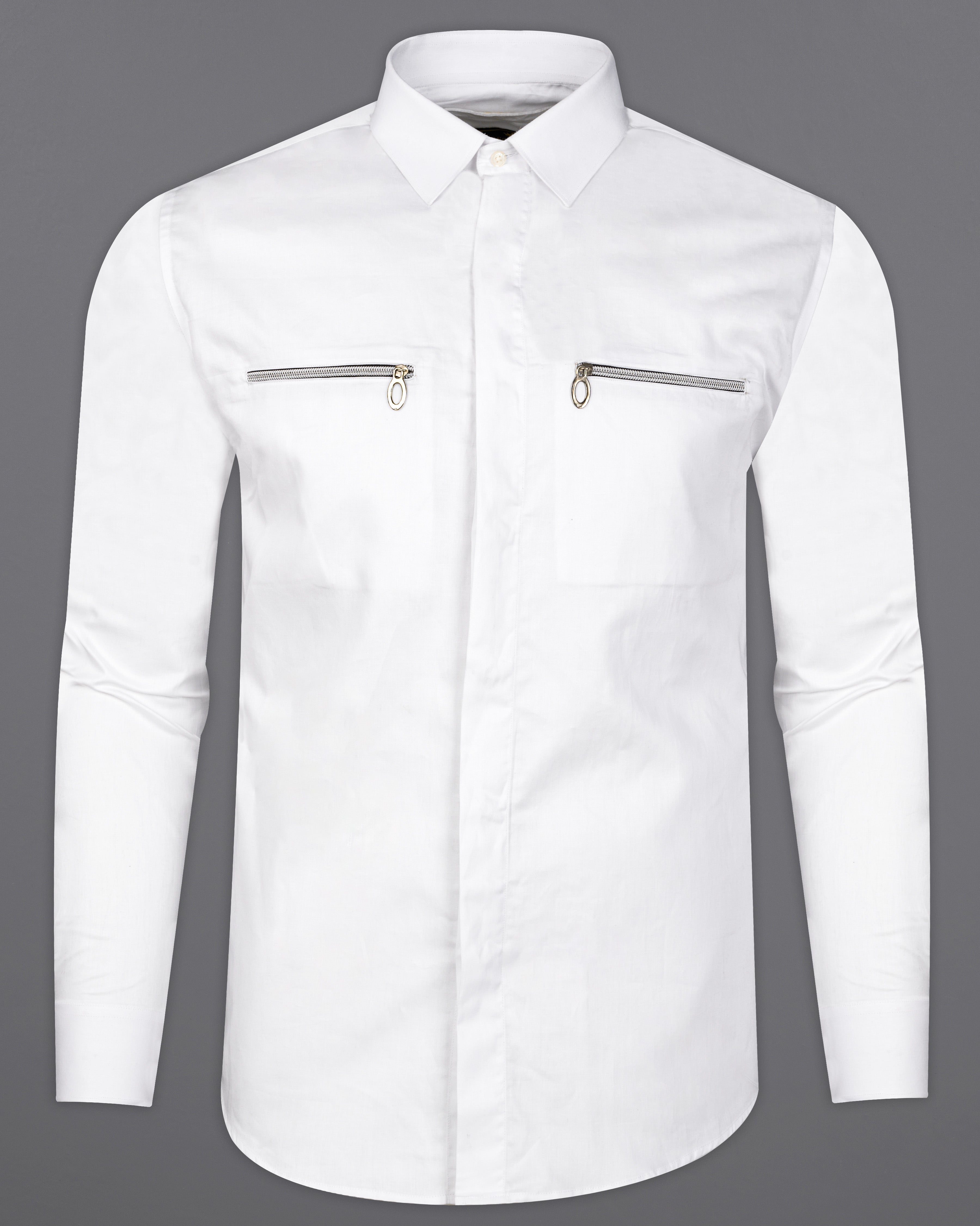 Bright White Subtle Sheen Super Soft Premium Cotton Designer Shirt With Zipper Pockets 9655-P596-38, 9655-P596-H-38, 9655-P596-39, 9655-P596-H-39, 9655-P596-40, 9655-P596-H-40, 9655-P596-42, 9655-P596-H-42, 9655-P596-44, 9655-P596-H-44, 9655-P596-46, 9655-P596-H-46, 9655-P596-48, 9655-P596-H-48, 9655-P596-50, 9655-P596-H-50, 9655-P596-52, 9655-P596-H-52
