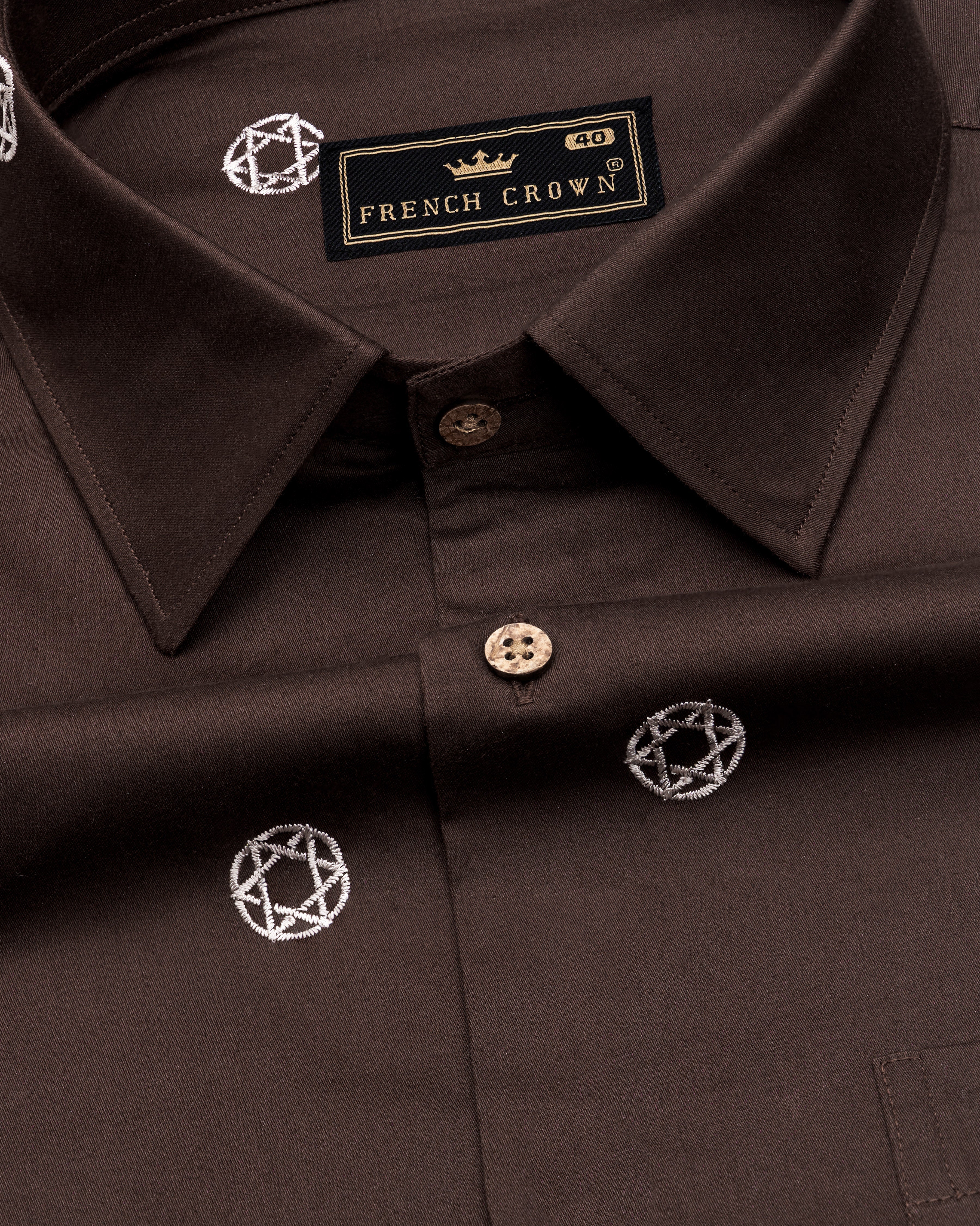 Woody Brown Embroidered Super Soft Premium Cotton Shirt 9711-CB-38, 9711-CB-H-38, 9711-CB-39, 9711-CB-H-39, 9711-CB-40, 9711-CB-H-40, 9711-CB-42, 9711-CB-H-42, 9711-CB-44, 9711-CB-H-44, 9711-CB-46, 9711-CB-H-46, 9711-CB-48, 9711-CB-H-48, 9711-CB-50, 9711-CB-H-50, 9711-CB-52, 9711-CB-H-52