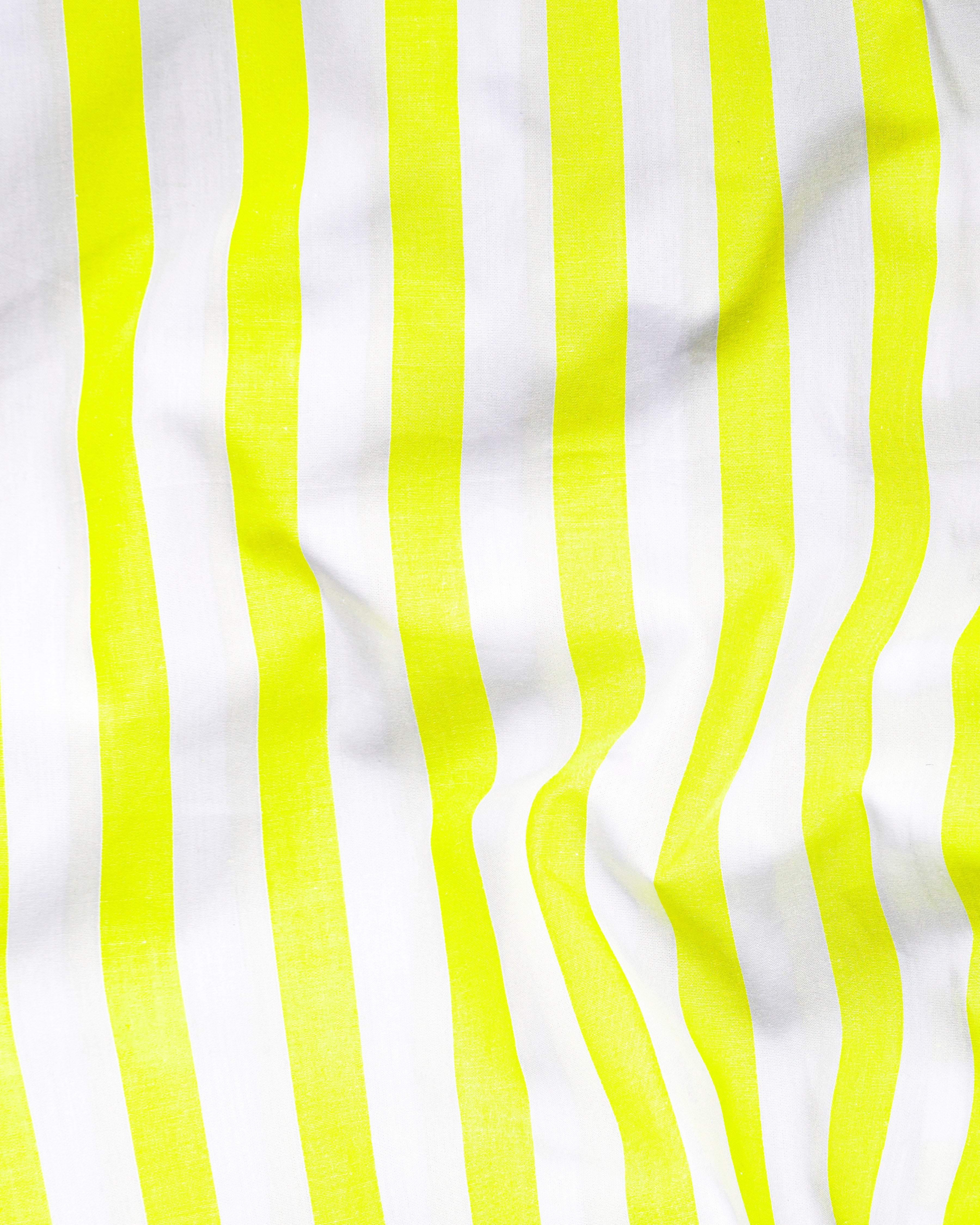 Custard Neon Yellow with White Striped Half-Sleeved Premium Cotton Shirt 9717-CC-SS-38, 9717-CC-SS-39, 9717-CC-SS-40, 9717-CC-SS-42, 9717-CC-SS-44, 9717-CC-SS-46, 9717-CC-SS-48, 9717-CC-SS-50, 9717-CC-SS-52