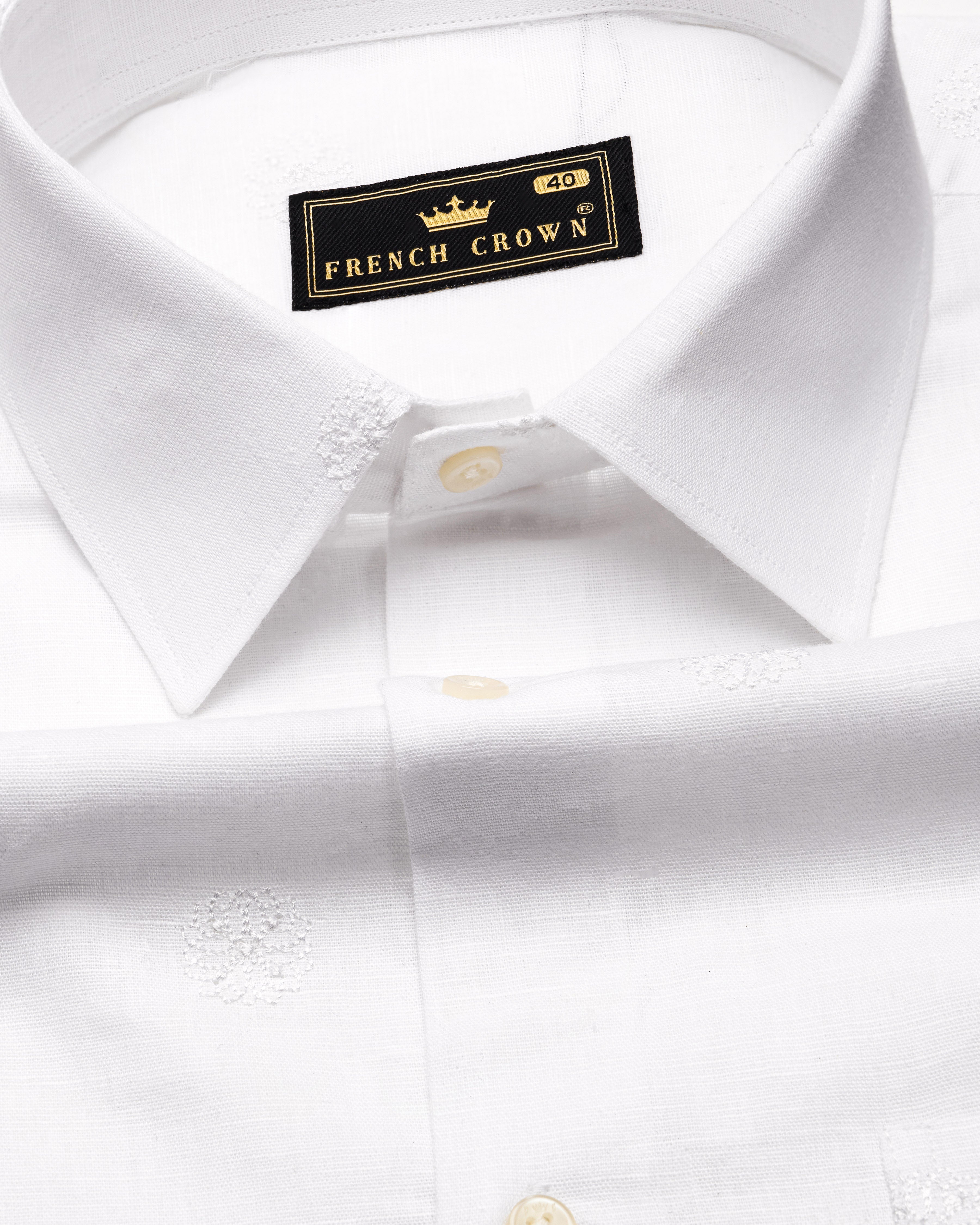 Bright White Embroidered Luxurious Linen Shirt 9726-38, 9726-H-38, 9726-39, 9726-H-39, 9726-40, 9726-H-40, 9726-42, 9726-H-42, 9726-44, 9726-H-44, 9726-46, 9726-H-46, 9726-48, 9726-H-48, 9726-50, 9726-H-50, 9726-52, 9726-H-52