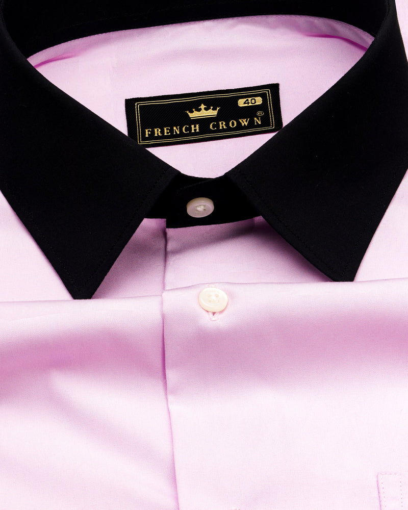 Pastel Pink with Black Collar and Cuff Premium Cotton Shirt 9749-BCC-38, 9749-BCC-H-38, 9749-BCC-39, 9749-BCC-H-39, 9749-BCC-40, 9749-BCC-H-40, 9749-BCC-42, 9749-BCC-H-42, 9749-BCC-44, 9749-BCC-H-44, 9749-BCC-46, 9749-BCC-H-46, 9749-BCC-48, 9749-BCC-H-48, 9749-BCC-50, 9749-BCC-H-50, 9749-BCC-52, 9749-BCC-H-52