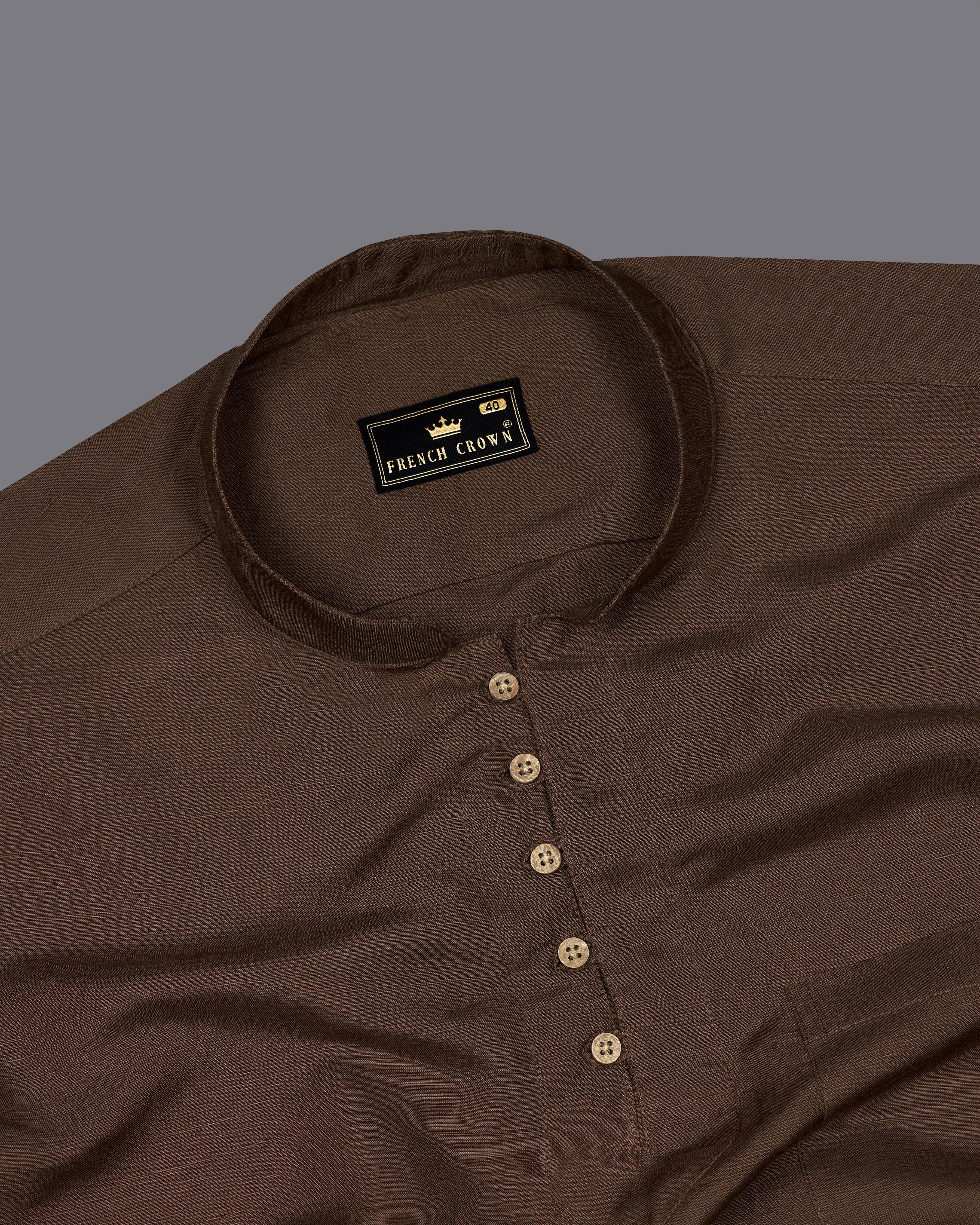 Bistre Brown Luxurious Linen Kurta Shirt 9755-KS-38, 9755-KS-H-38, 9755-KS-39, 9755-KS-H-39, 9755-KS-40, 9755-KS-H-40, 9755-KS-42, 9755-KS-H-42, 9755-KS-44, 9755-KS-H-44, 9755-KS-46, 9755-KS-H-46, 9755-KS-48, 9755-KS-H-48, 9755-KS-50, 9755-KS-H-50, 9755-KS-52, 9755-KS-H-52