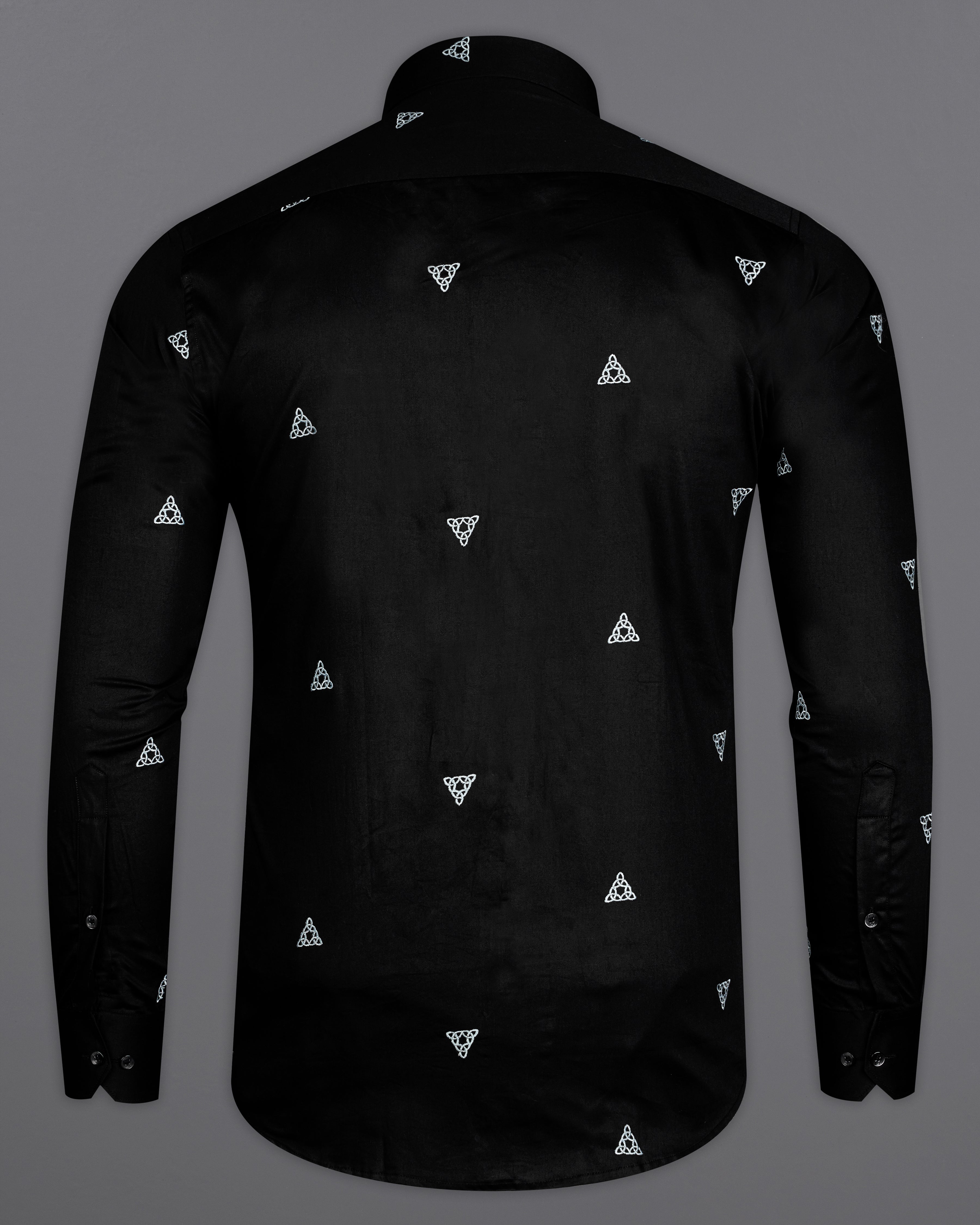 Jade Black with White Embroidered Super Soft Premium Cotton Shirt 9823-BLK--38, 9823-BLK--H-38, 9823-BLK--39, 9823-BLK--H-39, 9823-BLK--40, 9823-BLK--H-40, 9823-BLK--42, 9823-BLK--H-42, 9823-BLK--44, 9823-BLK--H-44, 9823-BLK--46, 9823-BLK--H-46, 9823-BLK--48, 9823-BLK--H-48, 9823-BLK--50, 9823-BLK--H-50, 9823-BLK--52, 9823-BLK--H-52