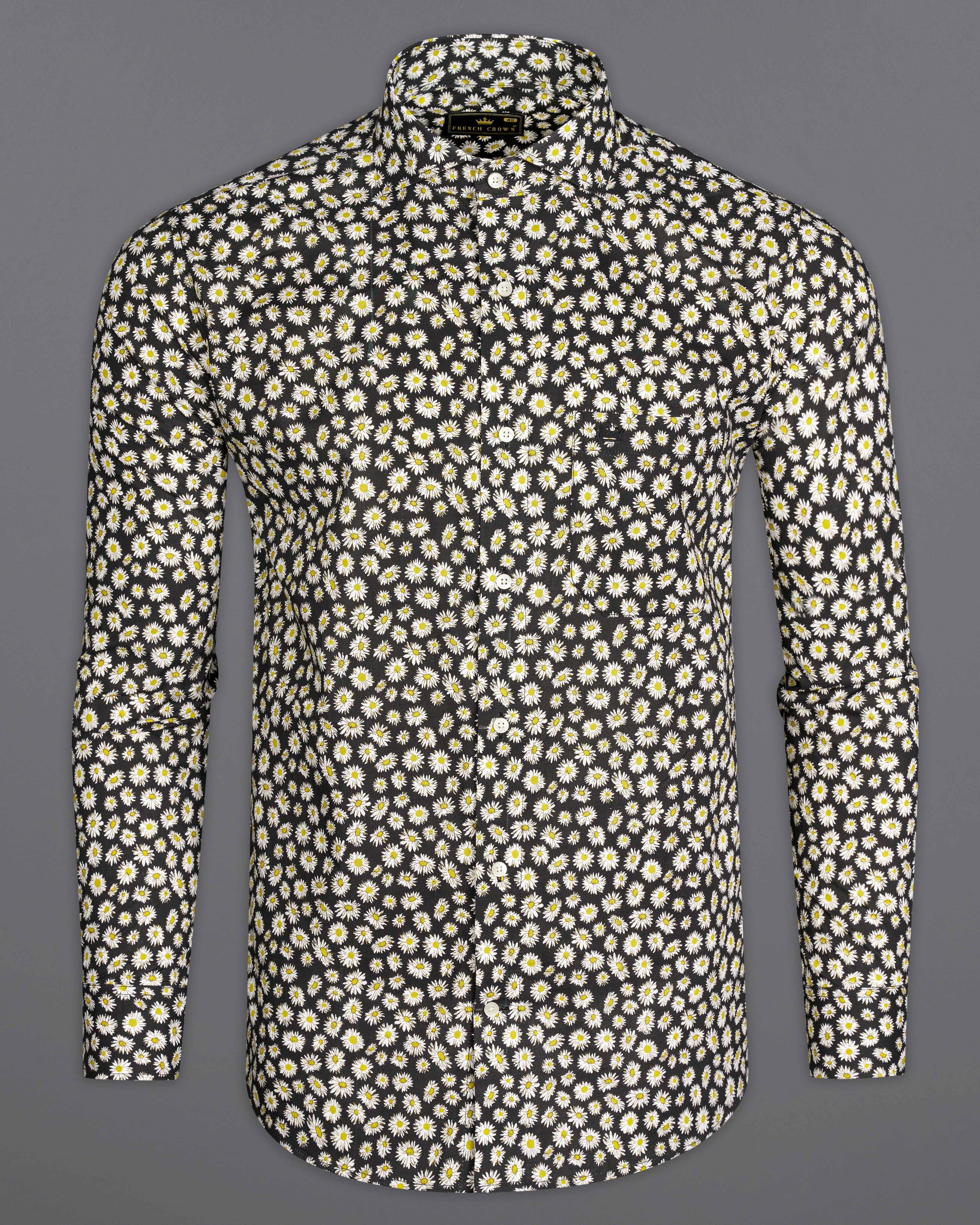 Jade Black with White Ditsy Printed  Premium Cotton Shirt 9826-CA-38, 9826-CA-H-38, 9826-CA-39, 9826-CA-H-39, 9826-CA-40, 9826-CA-H-40, 9826-CA-42, 9826-CA-H-42, 9826-CA-44, 9826-CA-H-44, 9826-CA-46, 9826-CA-H-46, 9826-CA-48, 9826-CA-H-48, 9826-CA-50, 9826-CA-H-50, 9826-CA-52, 9826-CA-H-52