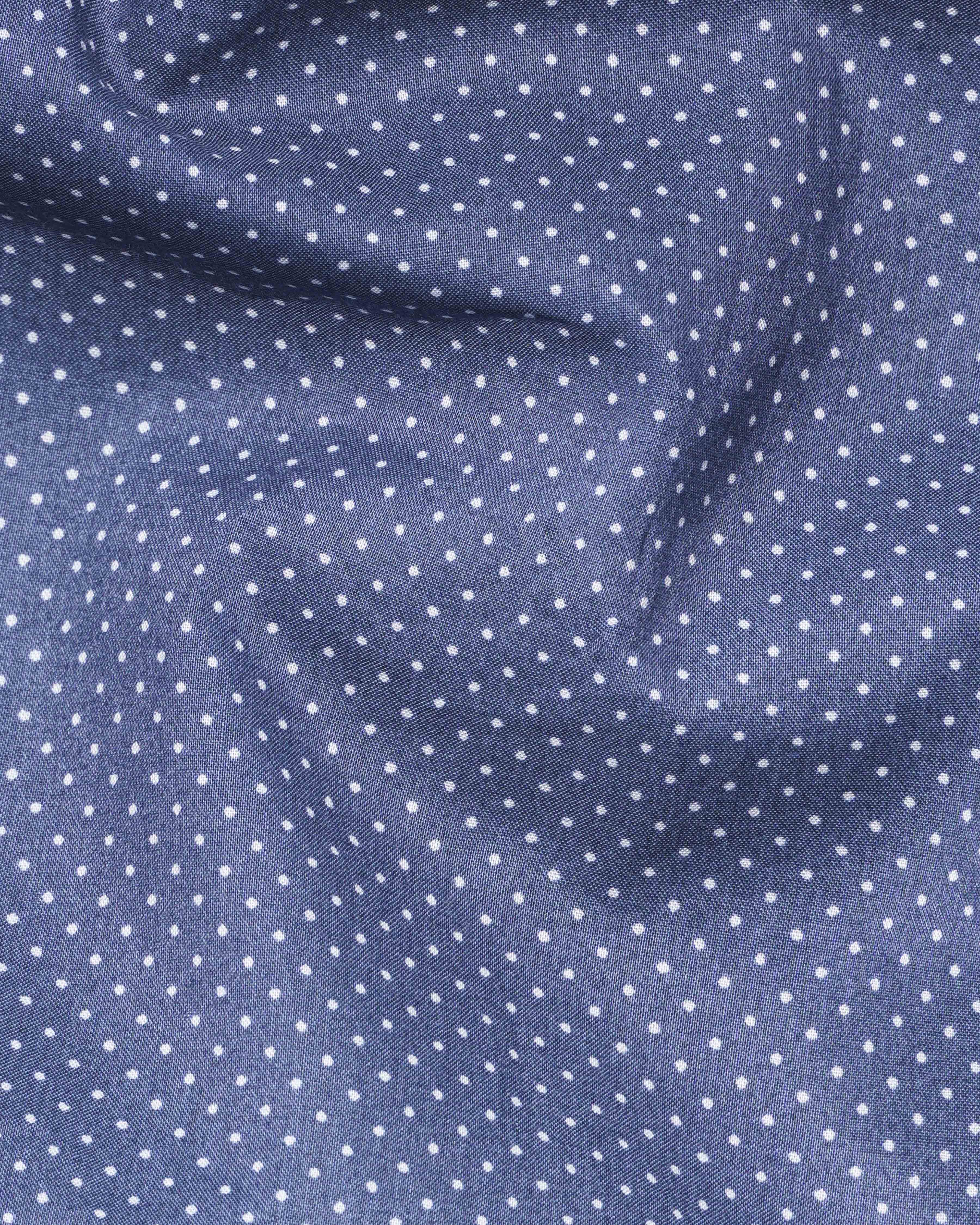 Twilight Blue Polka Dotted Premium Cotton Shirt 9853-M-38, 9853-M-H-38, 9853-M-39, 9853-M-H-39, 9853-M-40, 9853-M-H-40, 9853-M-42, 9853-M-H-42, 9853-M-44, 9853-M-H-44, 9853-M-46, 9853-M-H-46, 9853-M-48, 9853-M-H-48, 9853-M-50, 9853-M-H-50, 9853-M-52, 9853-M-H-52