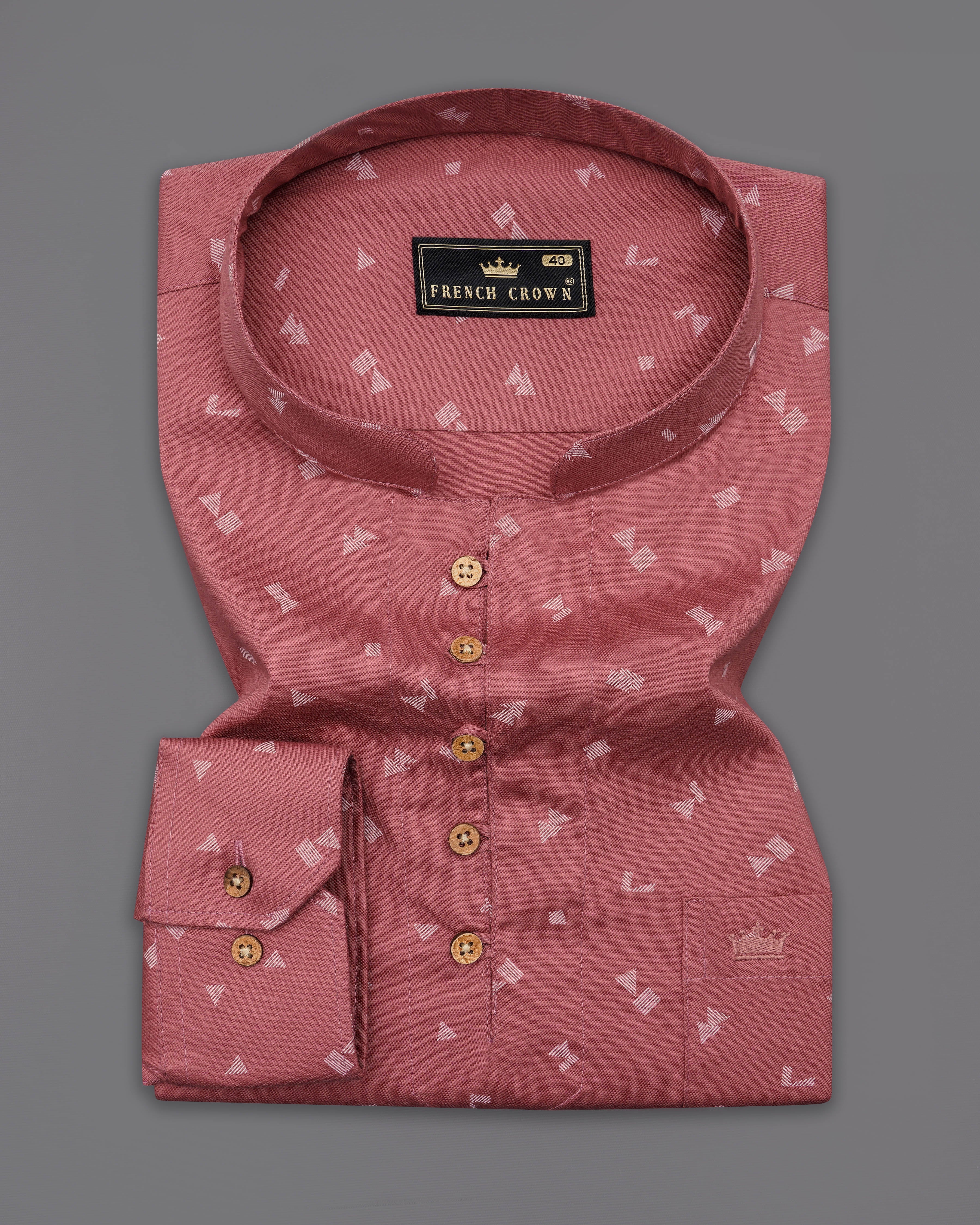 Clay Pink with White Textured Twill Premium Cotton Kurta Shirt 9874-KS-38, 9874-KS-H-38, 9874-KS-39, 9874-KS-H-39, 9874-KS-40, 9874-KS-H-40, 9874-KS-42, 9874-KS-H-42, 9874-KS-44, 9874-KS-H-44, 9874-KS-46, 9874-KS-H-46, 9874-KS-48, 9874-KS-H-48, 9874-KS-50, 9874-KS-H-50, 9874-KS-52, 9874-KS-H-52